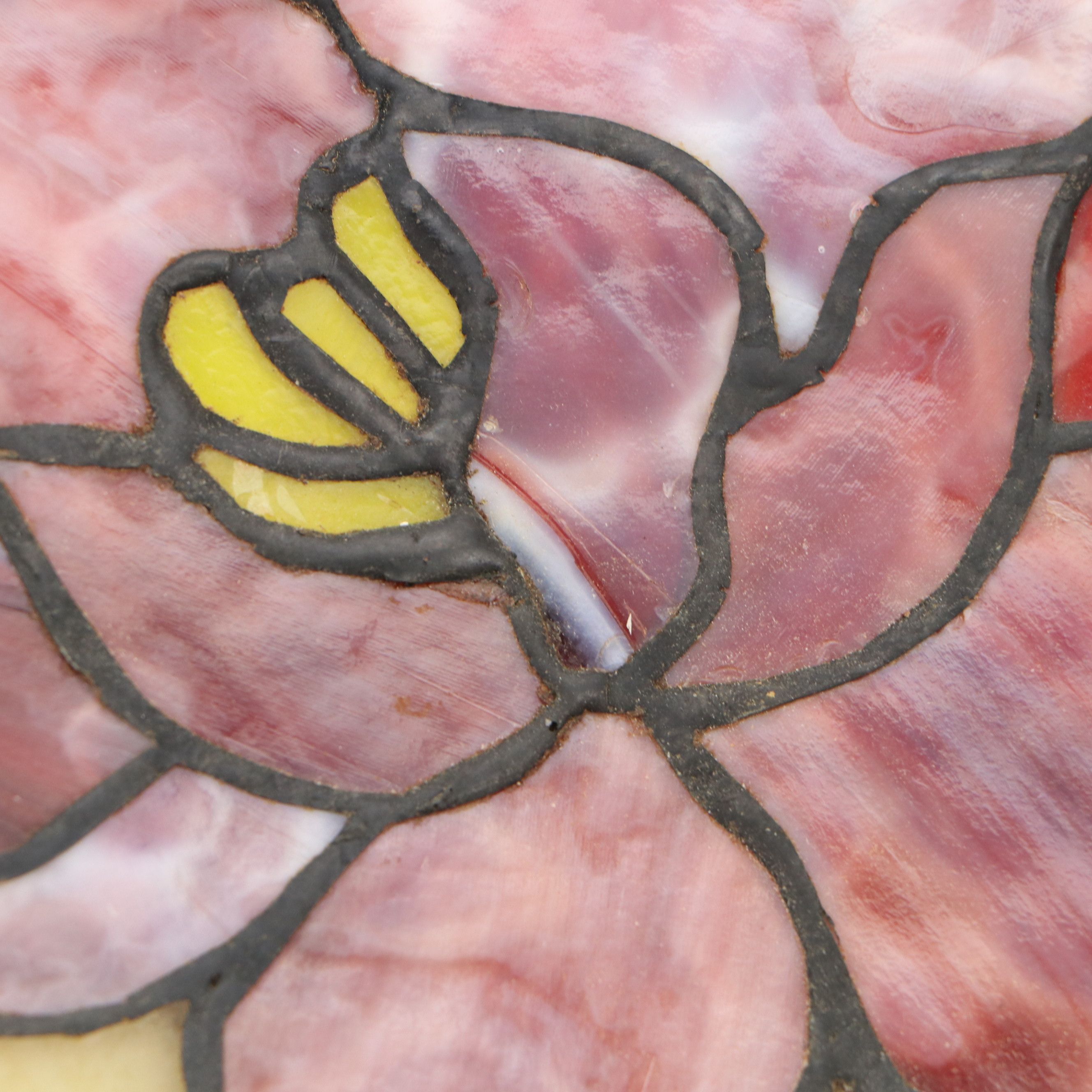 Quoizel Collectibles Art Nouveau Peonies Slag Glass and Jewelled Lampshade