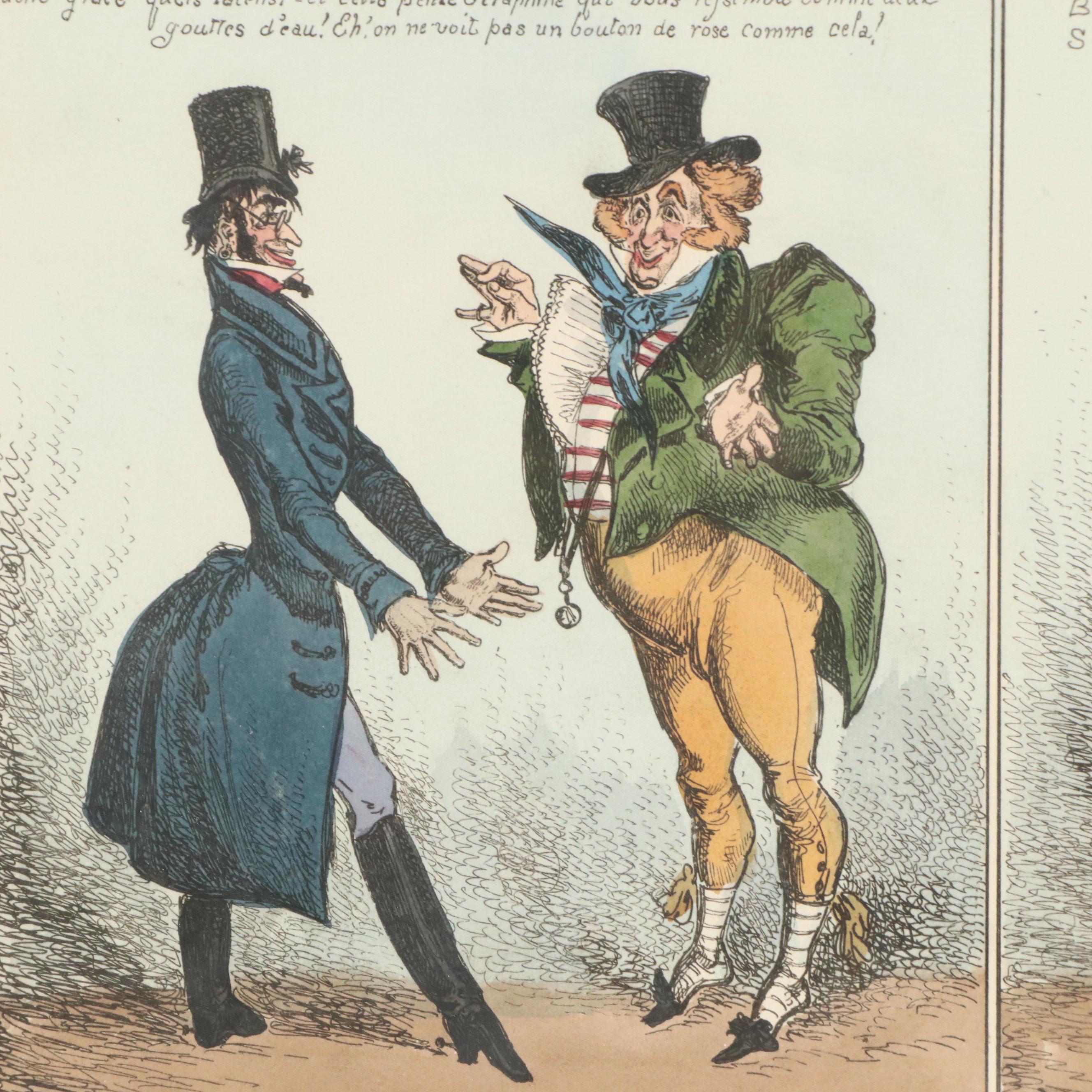 Etching After William Heath "French Salutation / English Salutation"