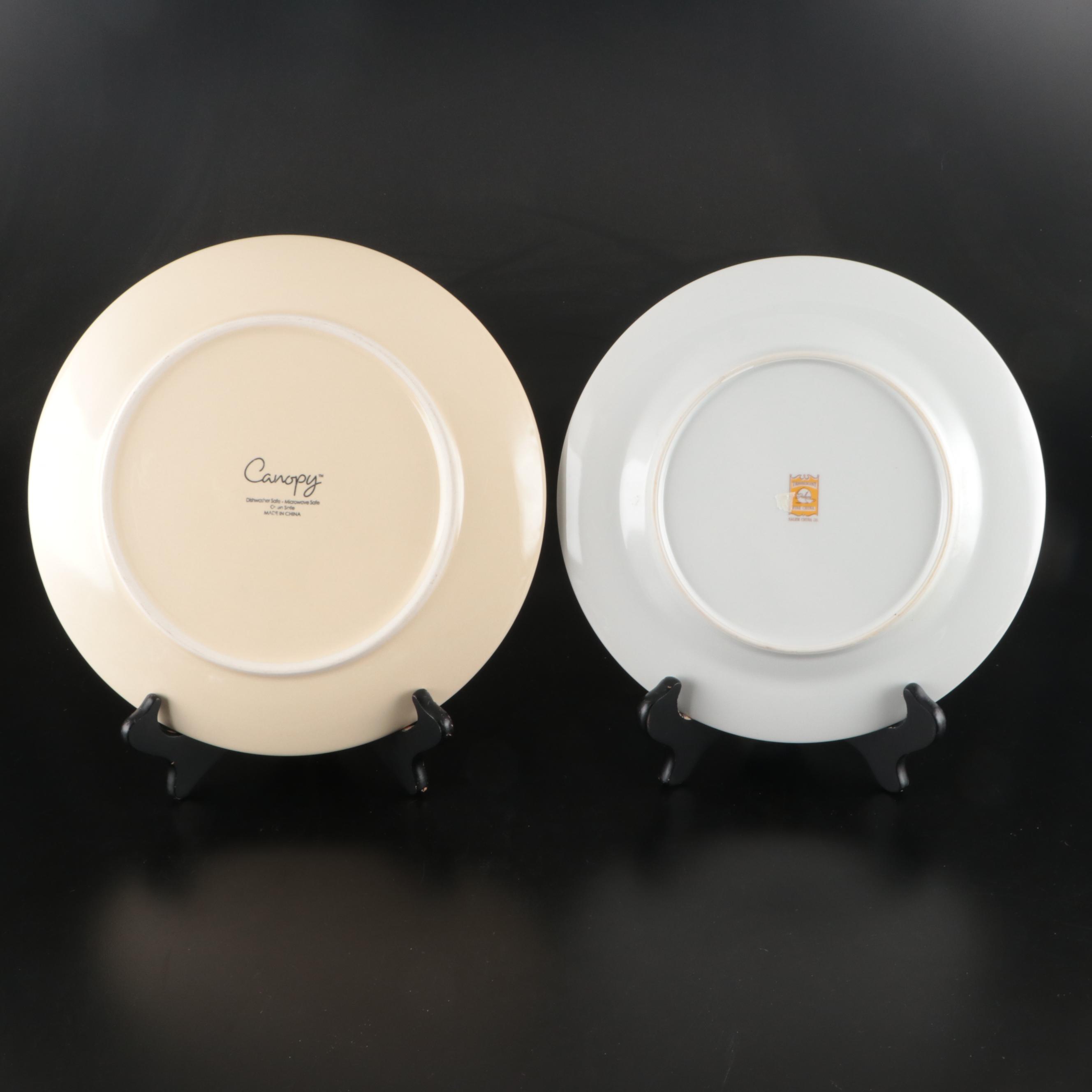 Noritake, Salem, and Other Ceramic Dinnerware with Art Vannes Crystal Ashtray