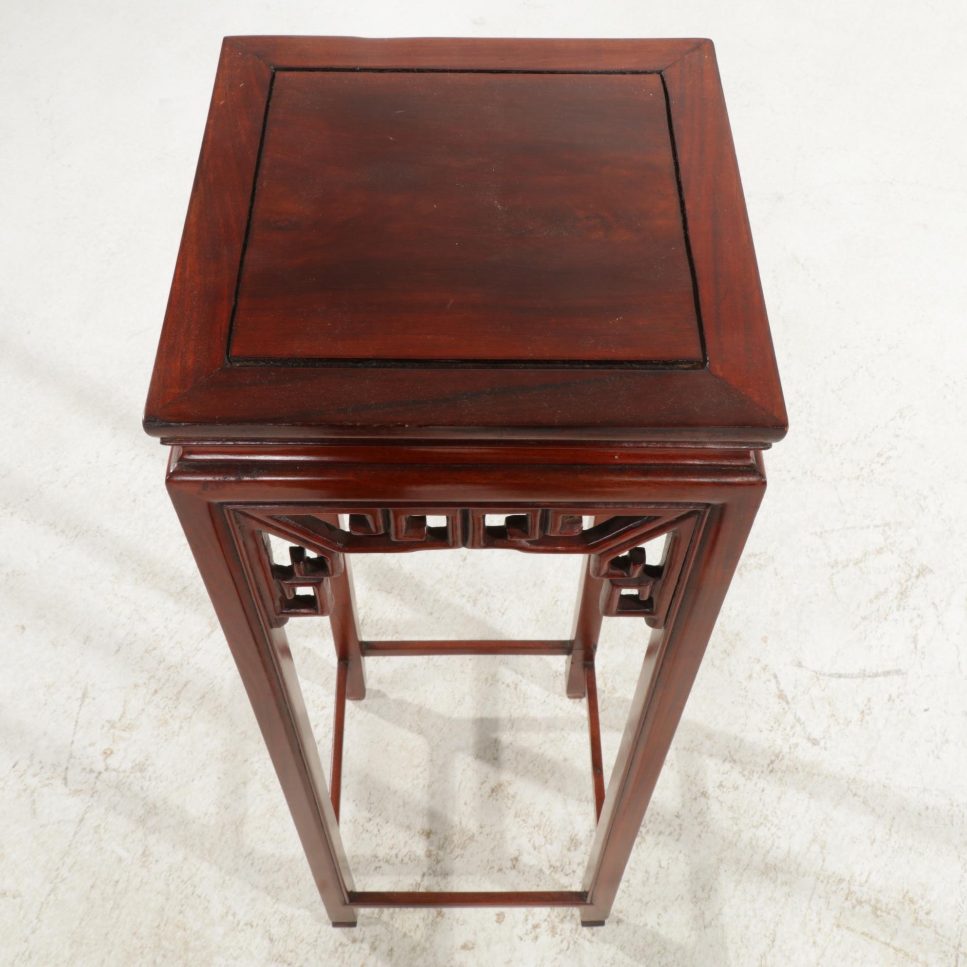 Chinese Carved Wood Plant Stand, 21st Century