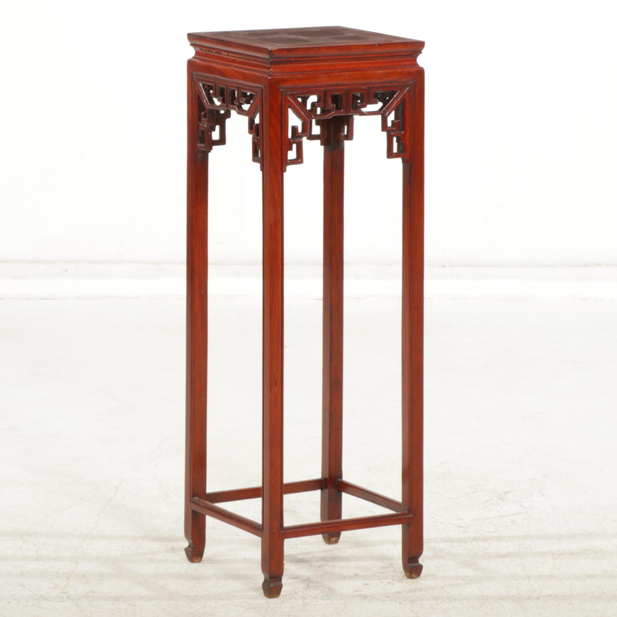 Chinese Carved Wood Plant Stand, 21st Century