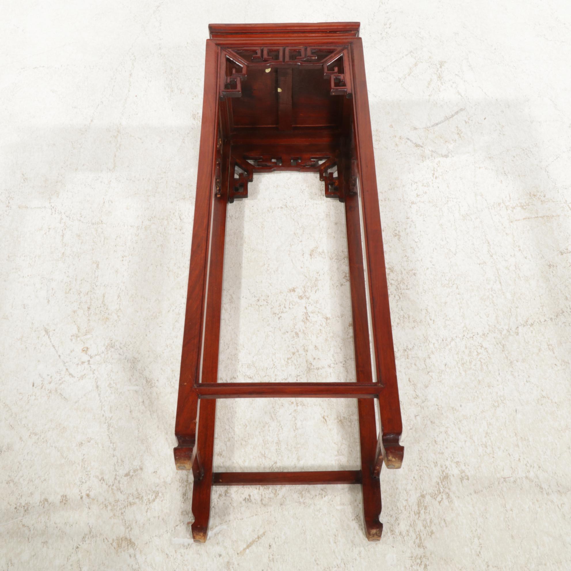 Chinese Carved Wood Plant Stand, 21st Century