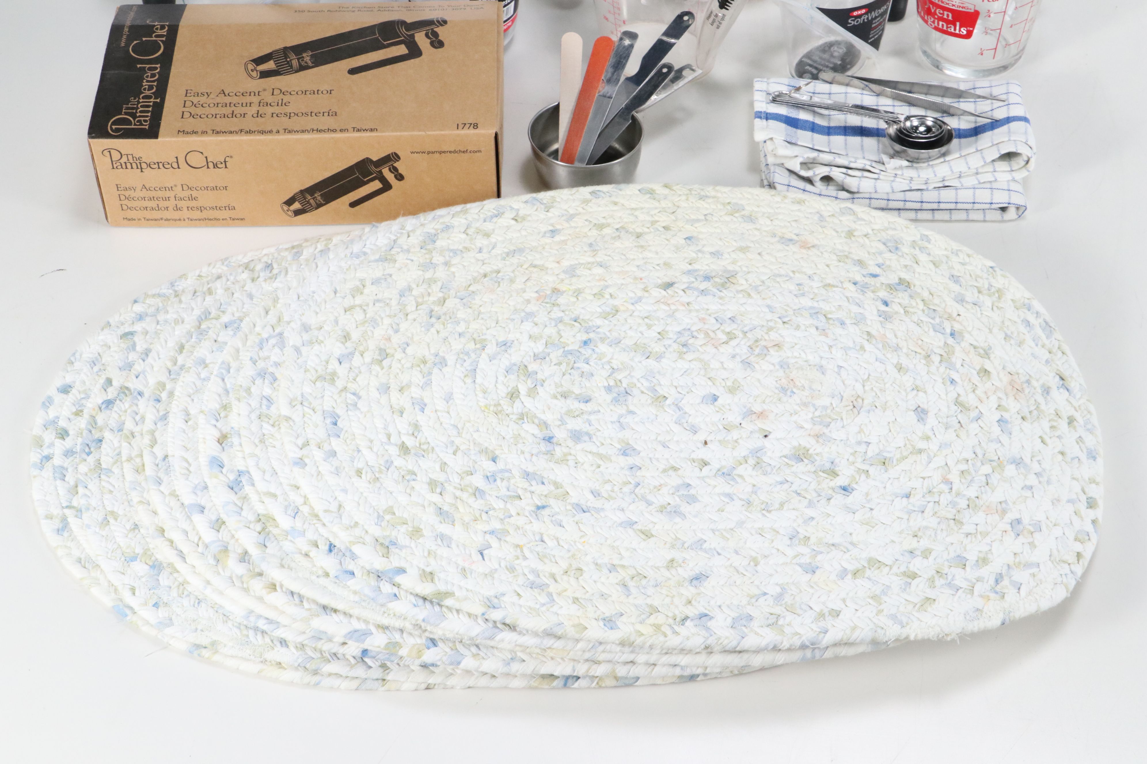 Corning Ware Stoneware Bakeware with Anchor Hocking Measuring Cups and More