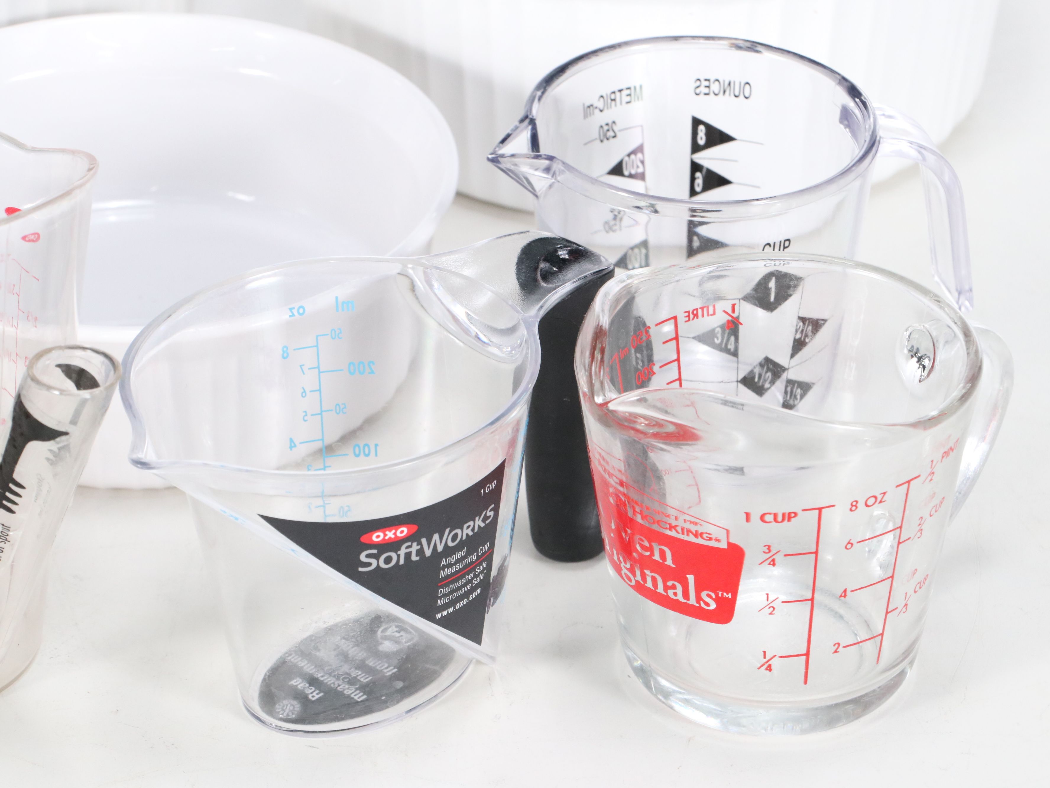 Corning Ware Stoneware Bakeware with Anchor Hocking Measuring Cups and More