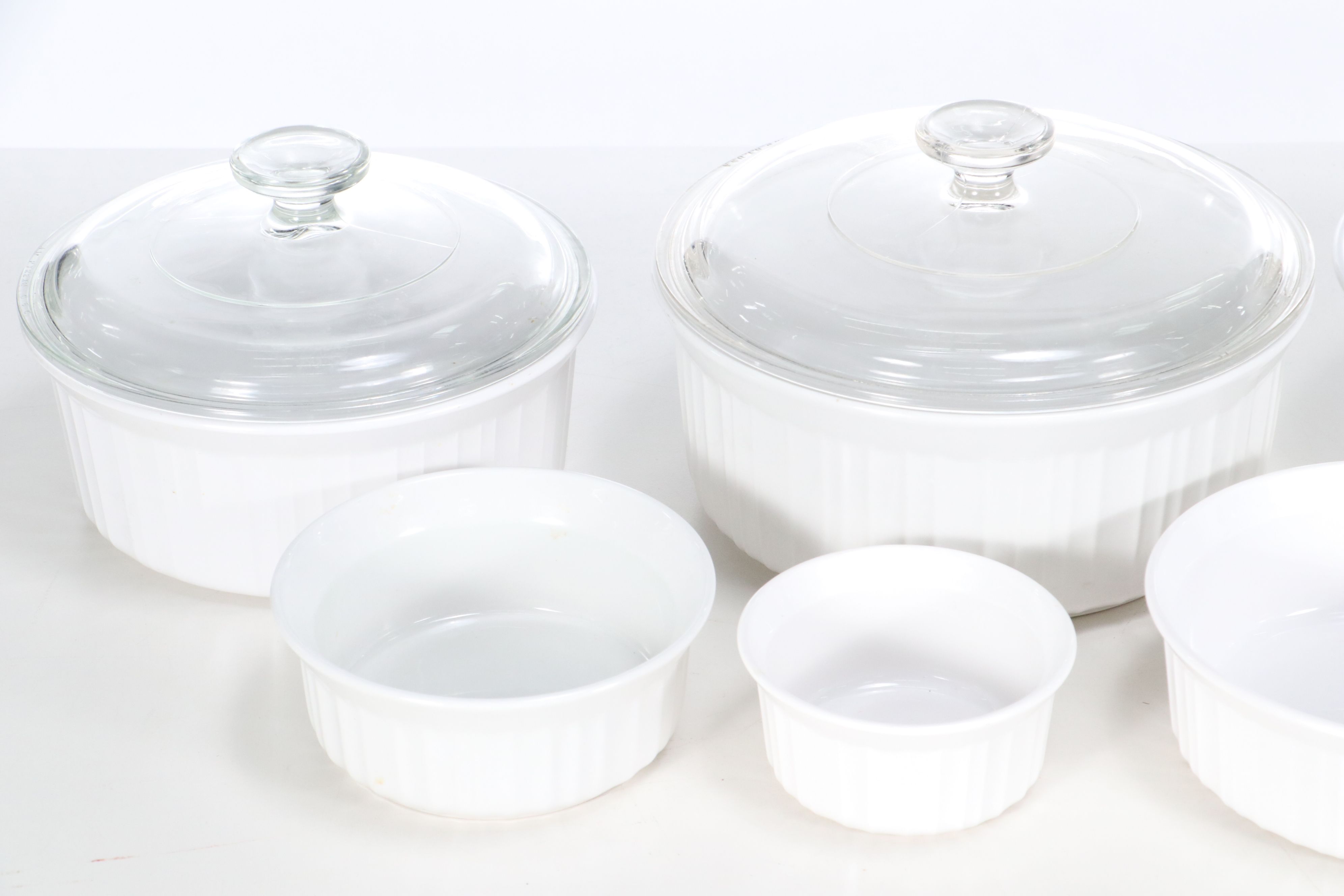 Corning Ware Stoneware Bakeware with Anchor Hocking Measuring Cups and More