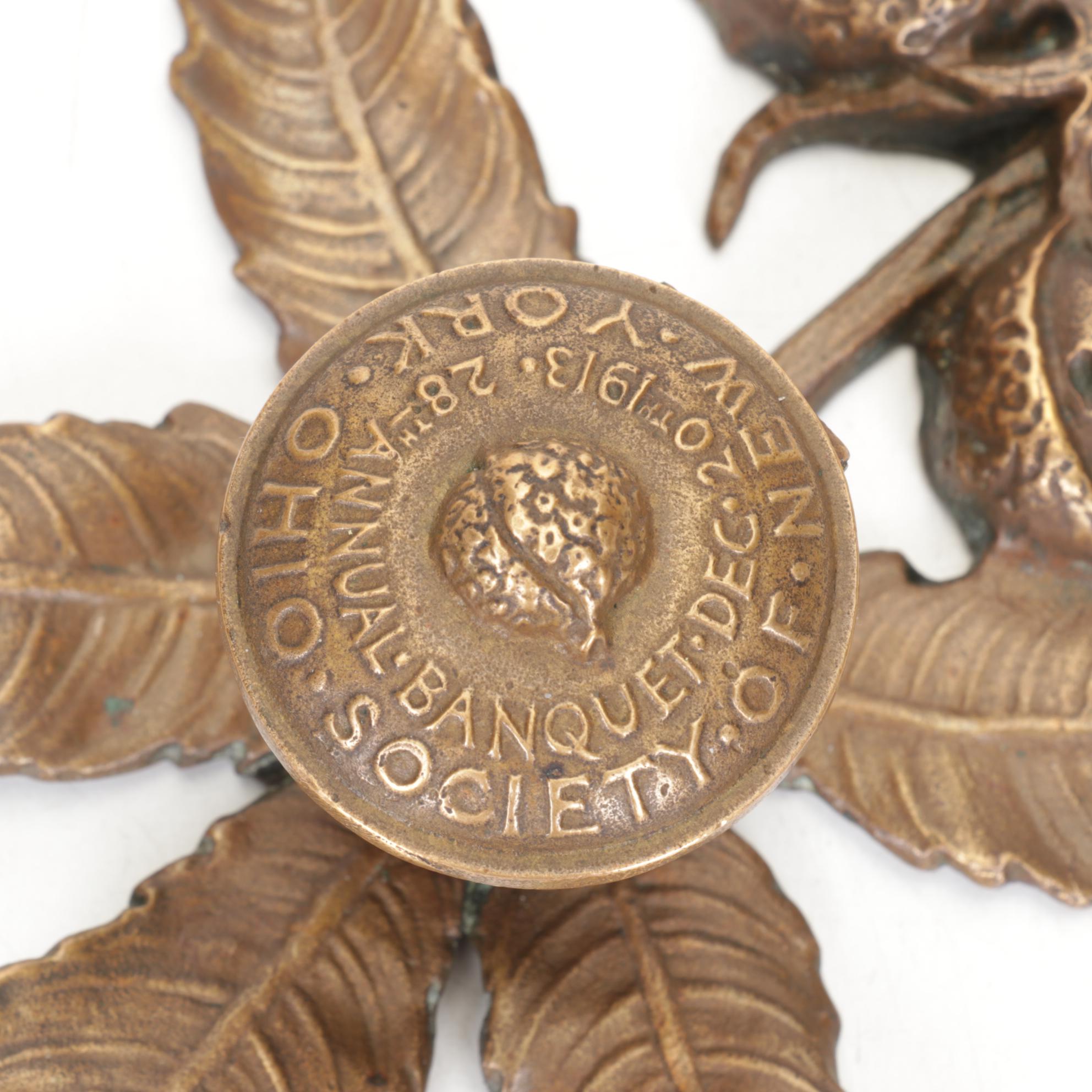 Bronze Buckeye Inkwell for Ohio Society of New York, 1913