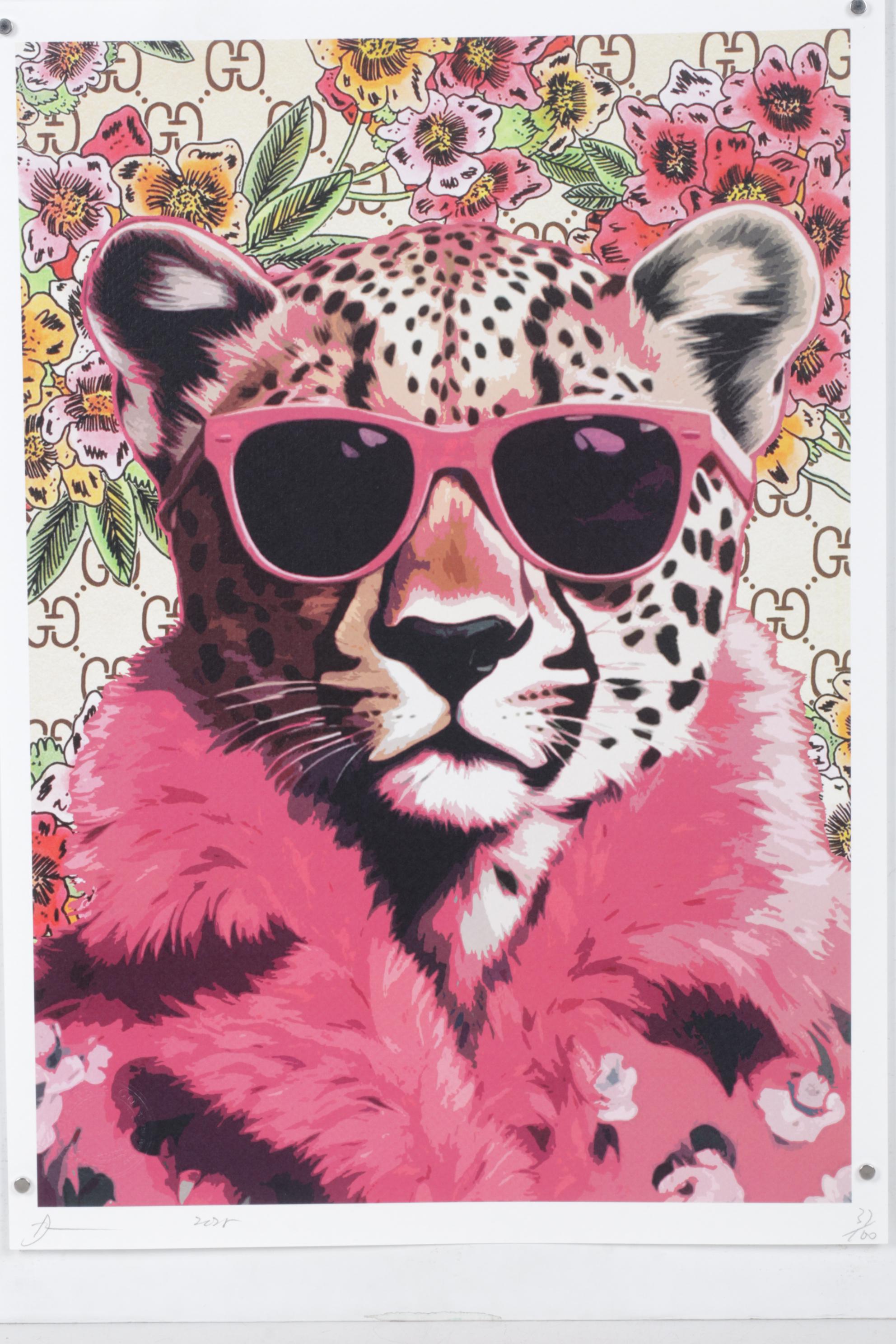 Death NYC Pop Art Graphic Print Homage to Gucci x Cheetah, 2025