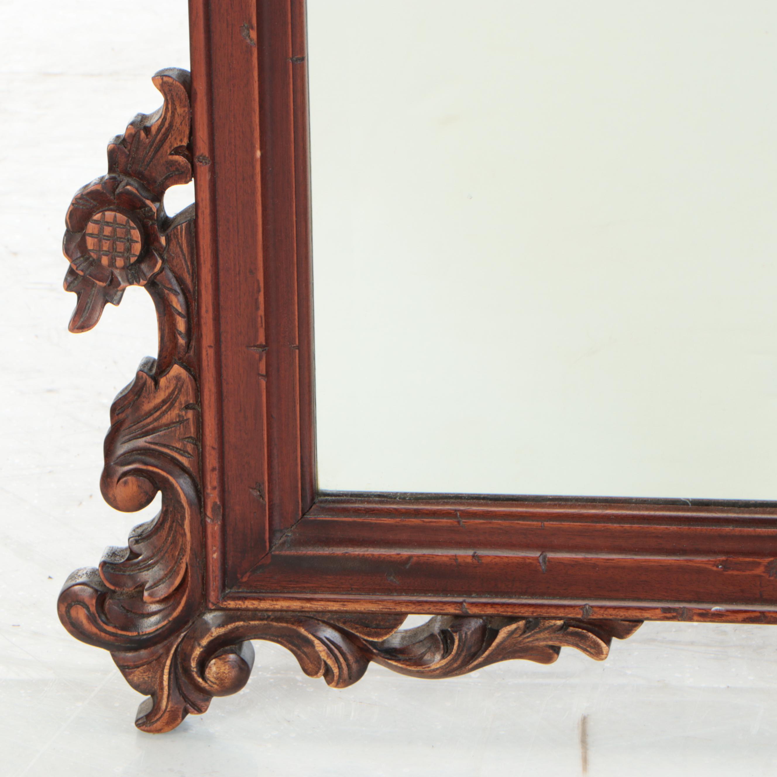 Black Forest Carved Wood Wall Mirror, 20th Century