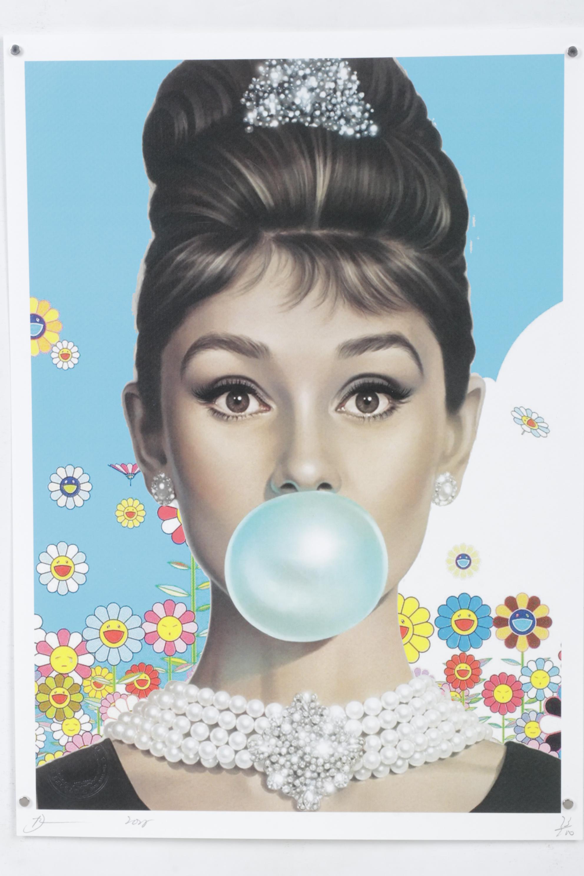 Death NYC Pop Art Graphic Print Homage to Murakami & Audrey Hepburn, 2025