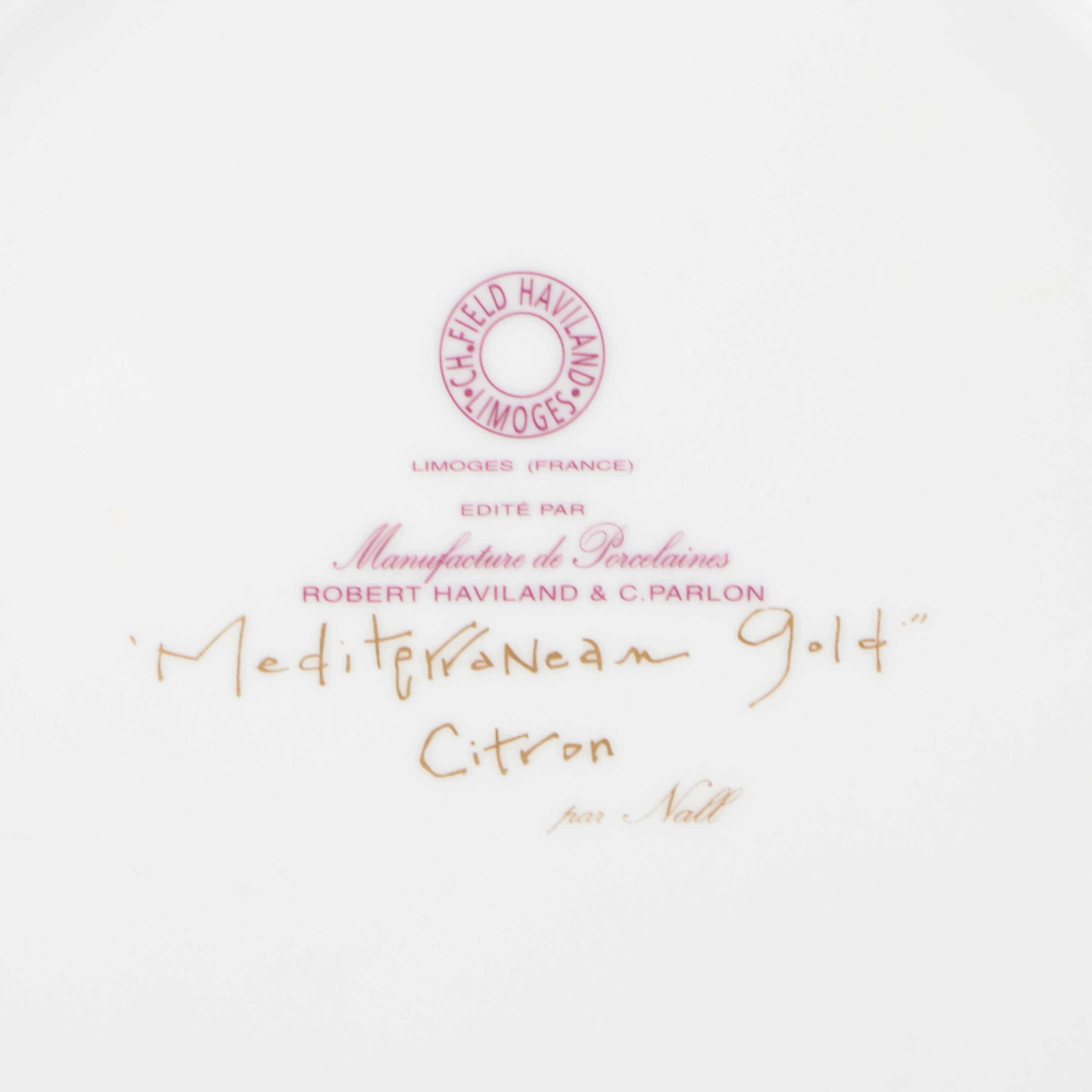 C. H. Field Haviland "Citron" and Other Porcelain Tableware