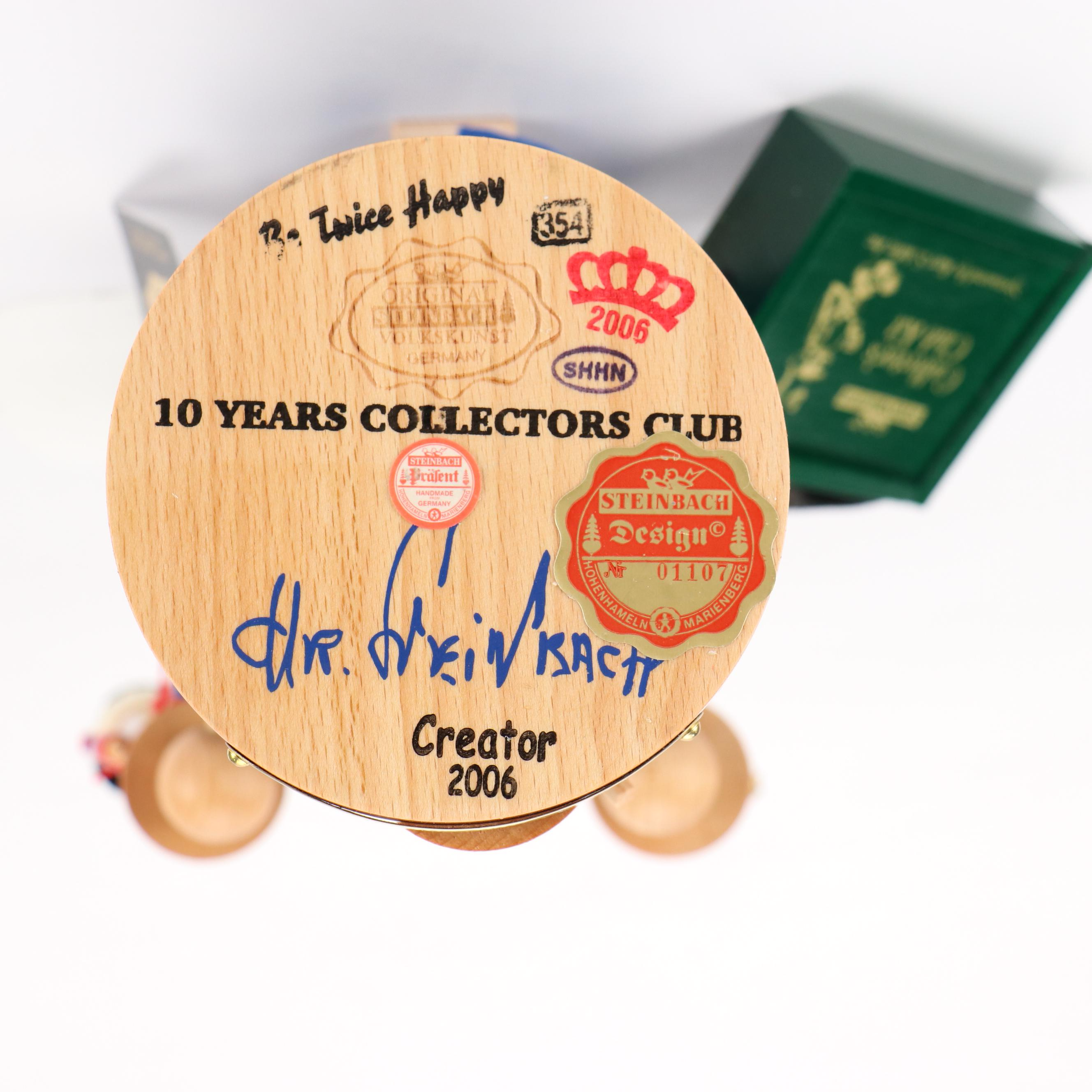 Artist Signed Steinbach "10 Years Collector's Club" Wooden Nutcracker