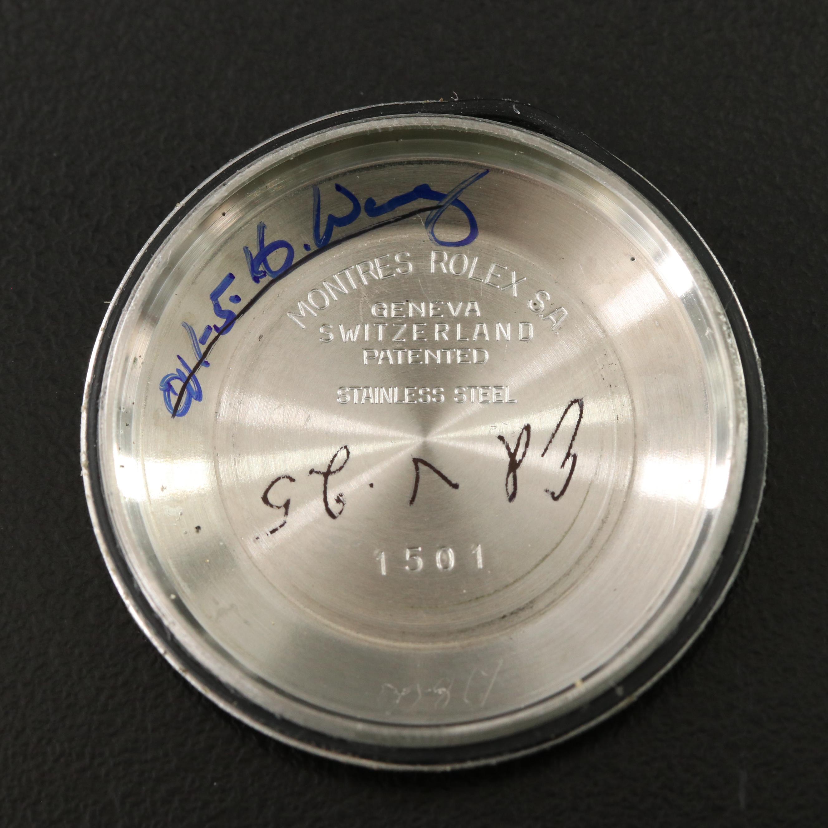 1977 Rolex Engine Turned Bezel Date Model 1501 Watch