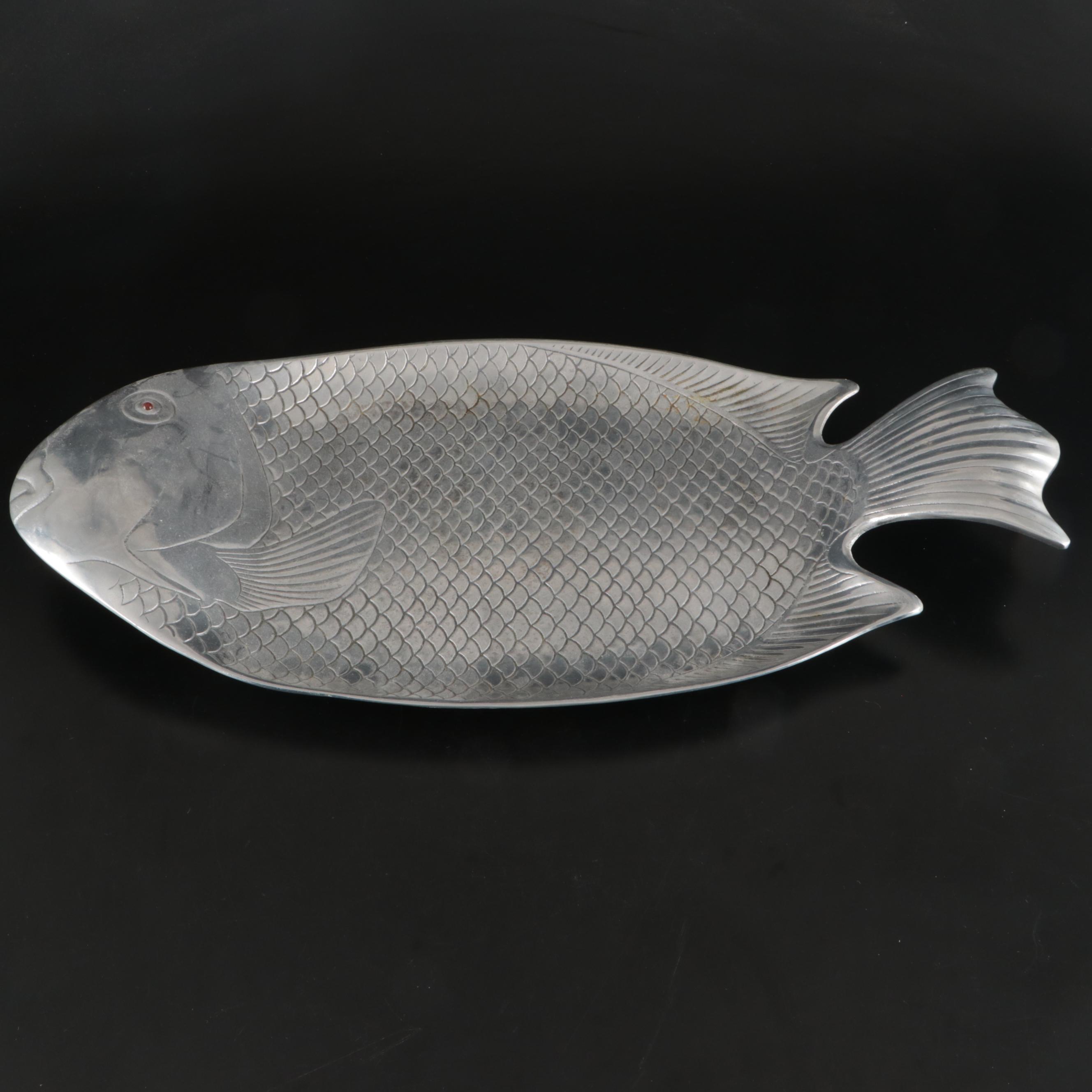 Arthur Court Designs Fish Tray and Other Nautical Metal Serveware