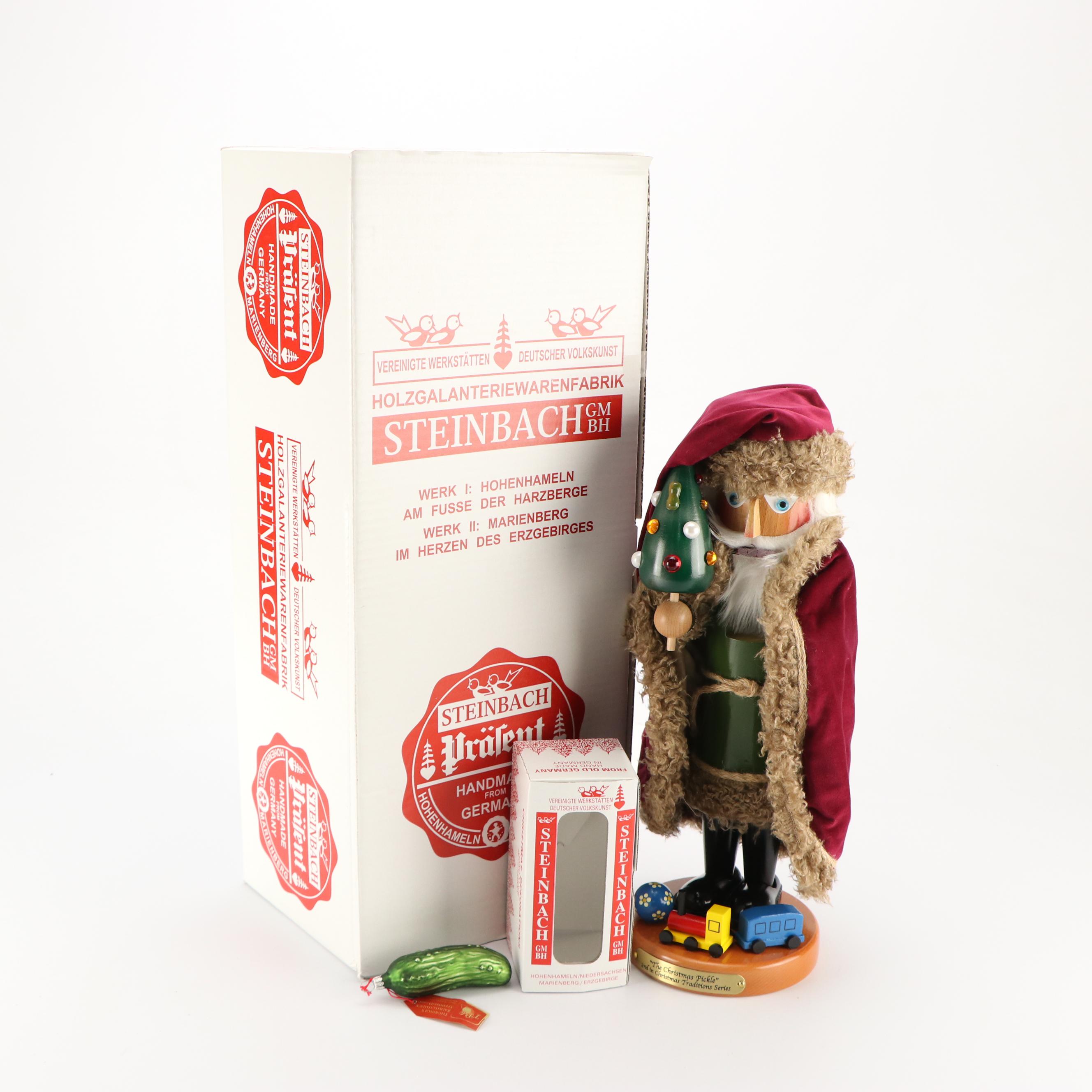 Artist Signed Steinbach "The Christmas Pickle" Limited Edition Wooden Nutcracker