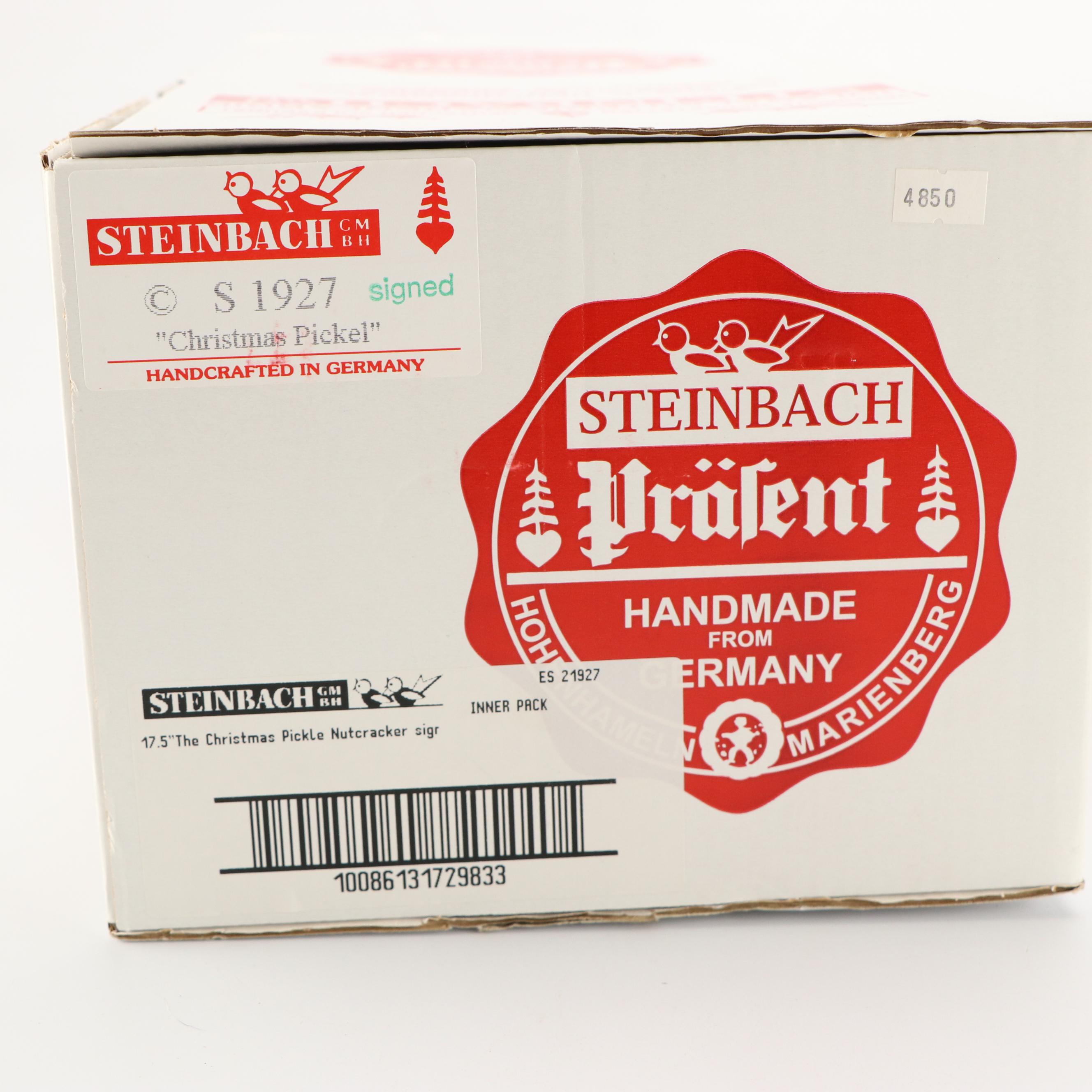 Artist Signed Steinbach "The Christmas Pickle" Limited Edition Wooden Nutcracker