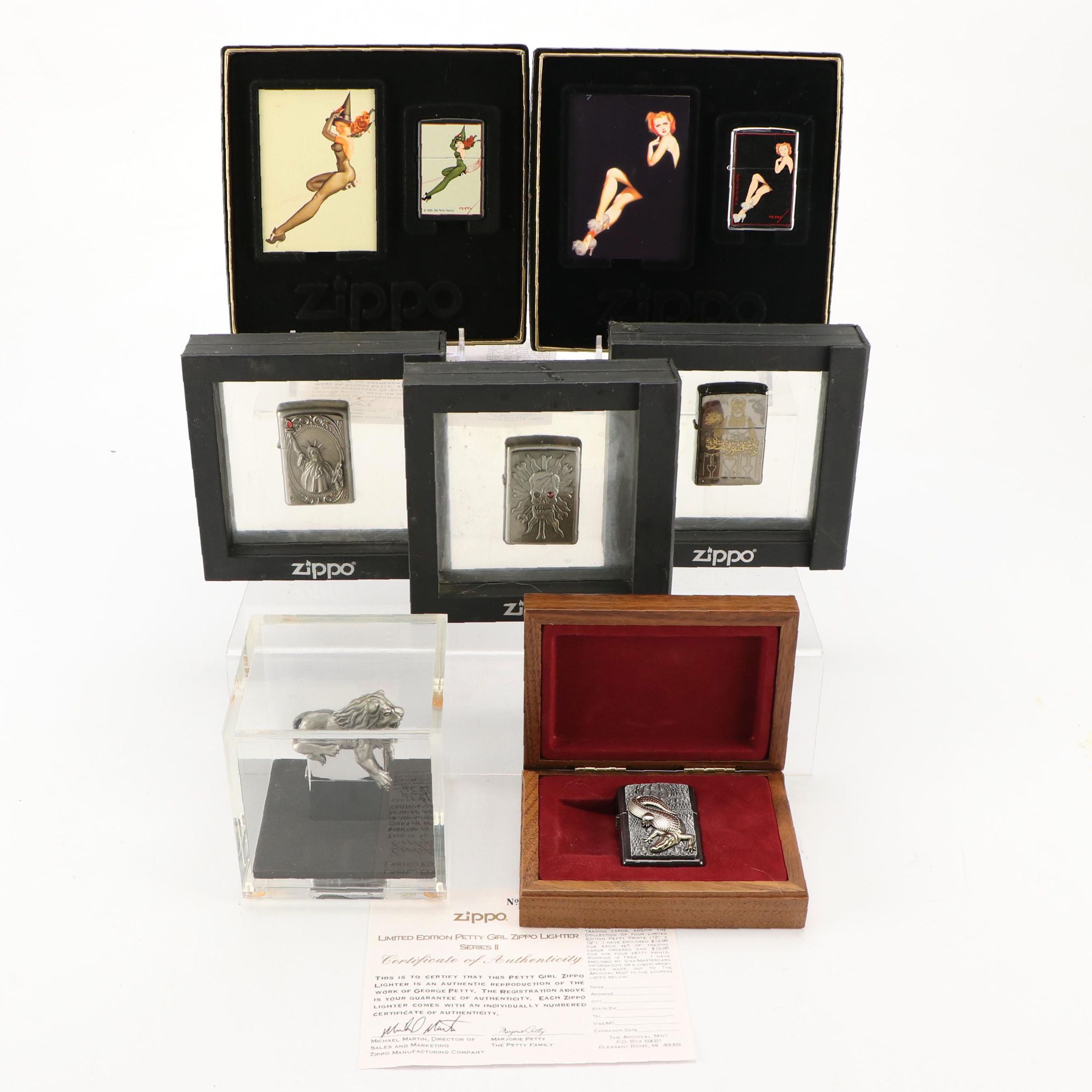 Limited Edition "Petty Girl" and Other Collector and Novelty Zippo Lighters
