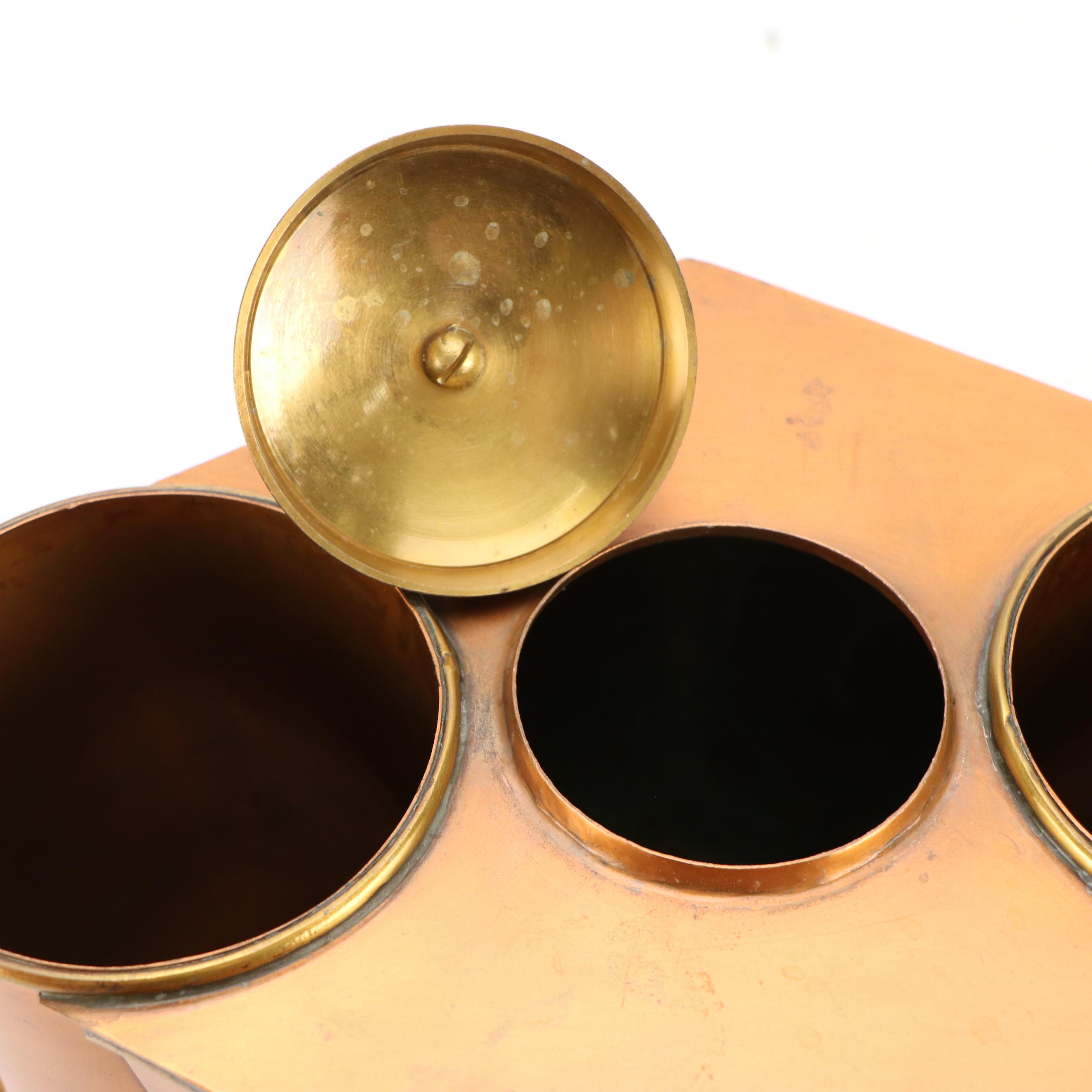 Global Views Georgian Style Copper and Brass Two-Bottle Wine Chiller