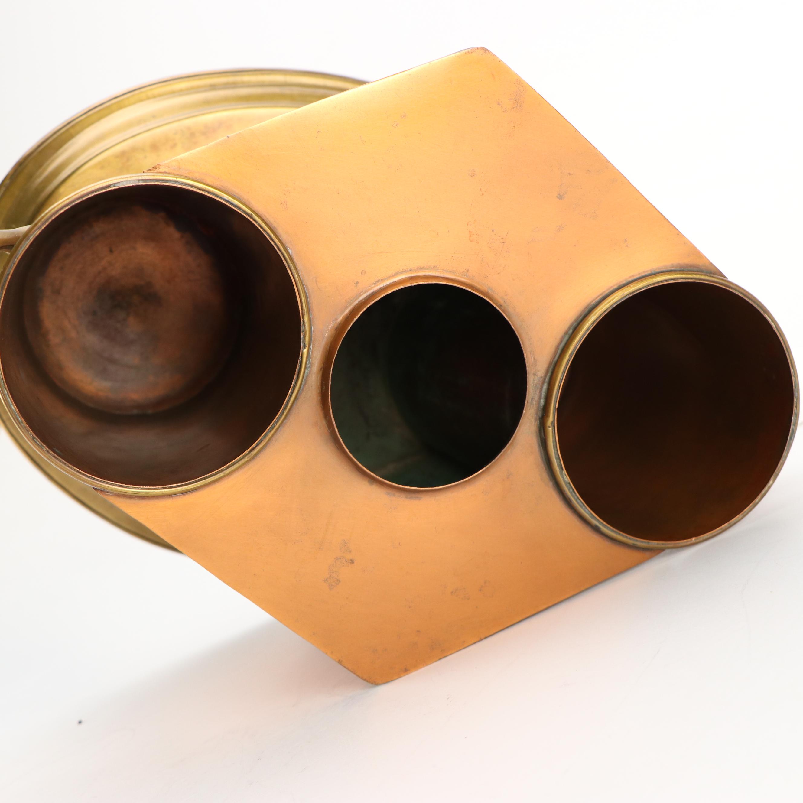 Global Views Georgian Style Copper and Brass Two-Bottle Wine Chiller