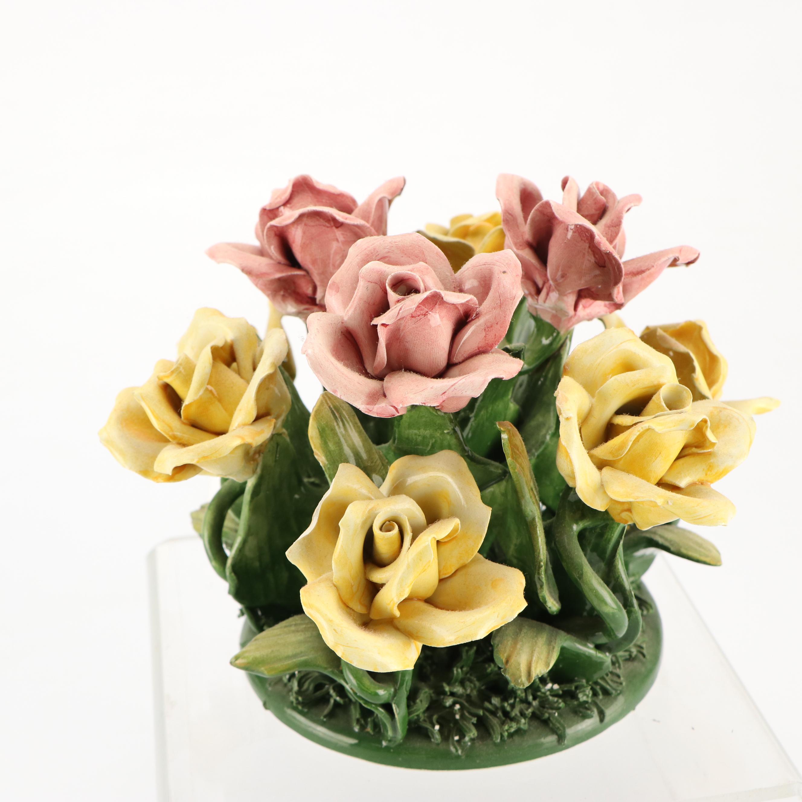 Capodimonte Porcelain Flowers with British Bone China Bouquets