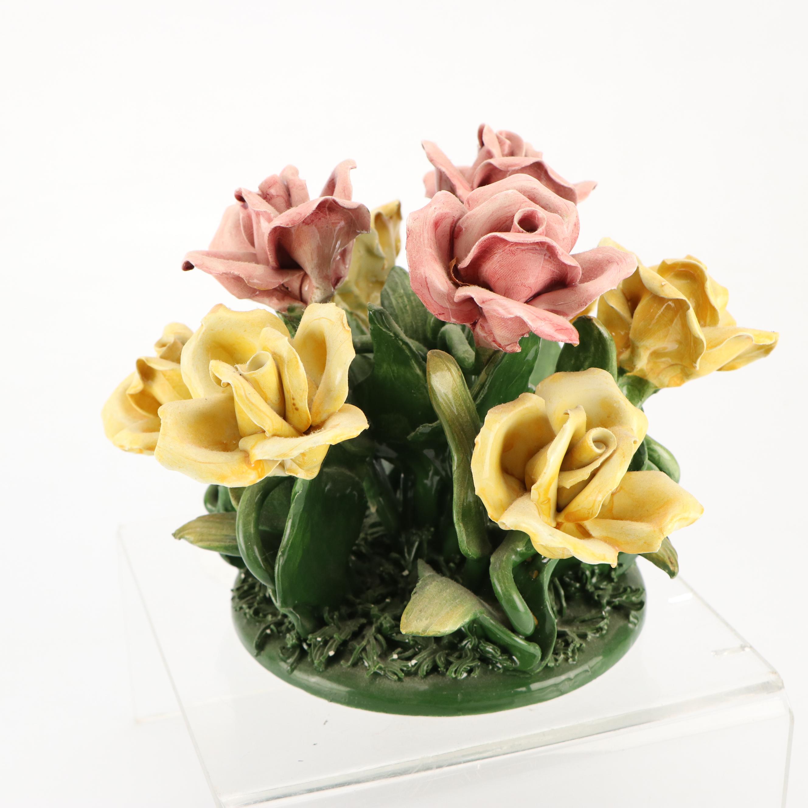 Capodimonte Porcelain Flowers with British Bone China Bouquets