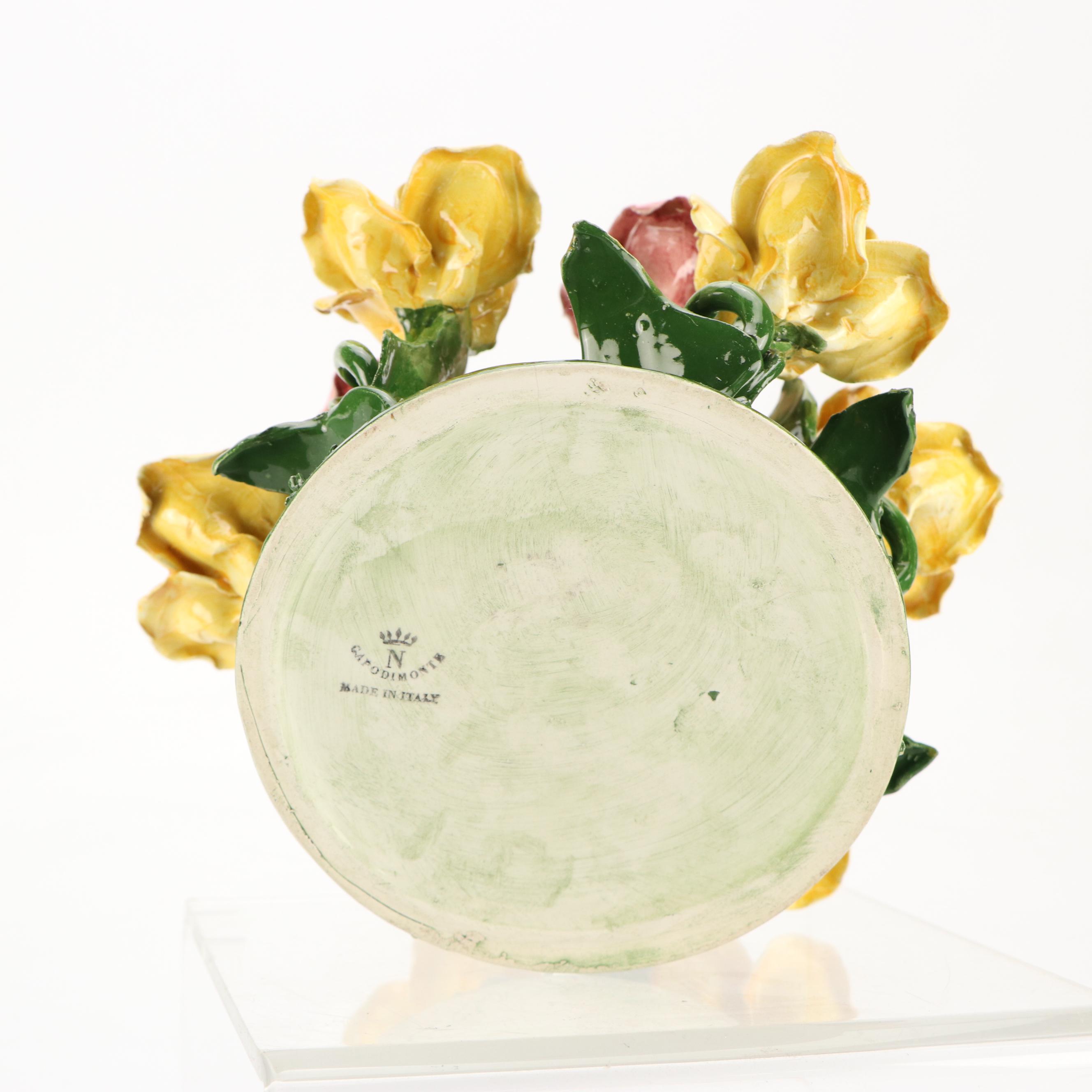 Capodimonte Porcelain Flowers with British Bone China Bouquets