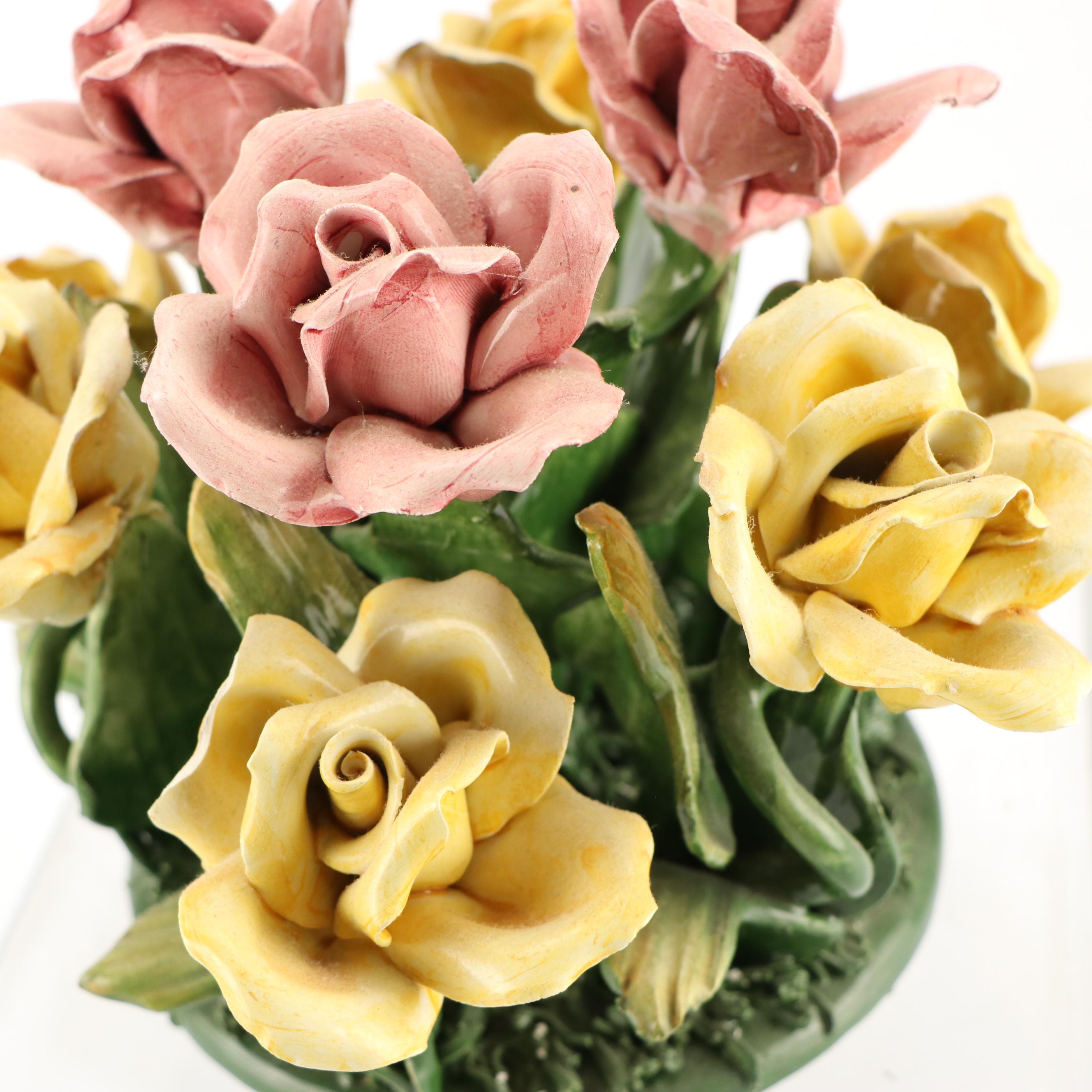 Capodimonte Porcelain Flowers with British Bone China Bouquets