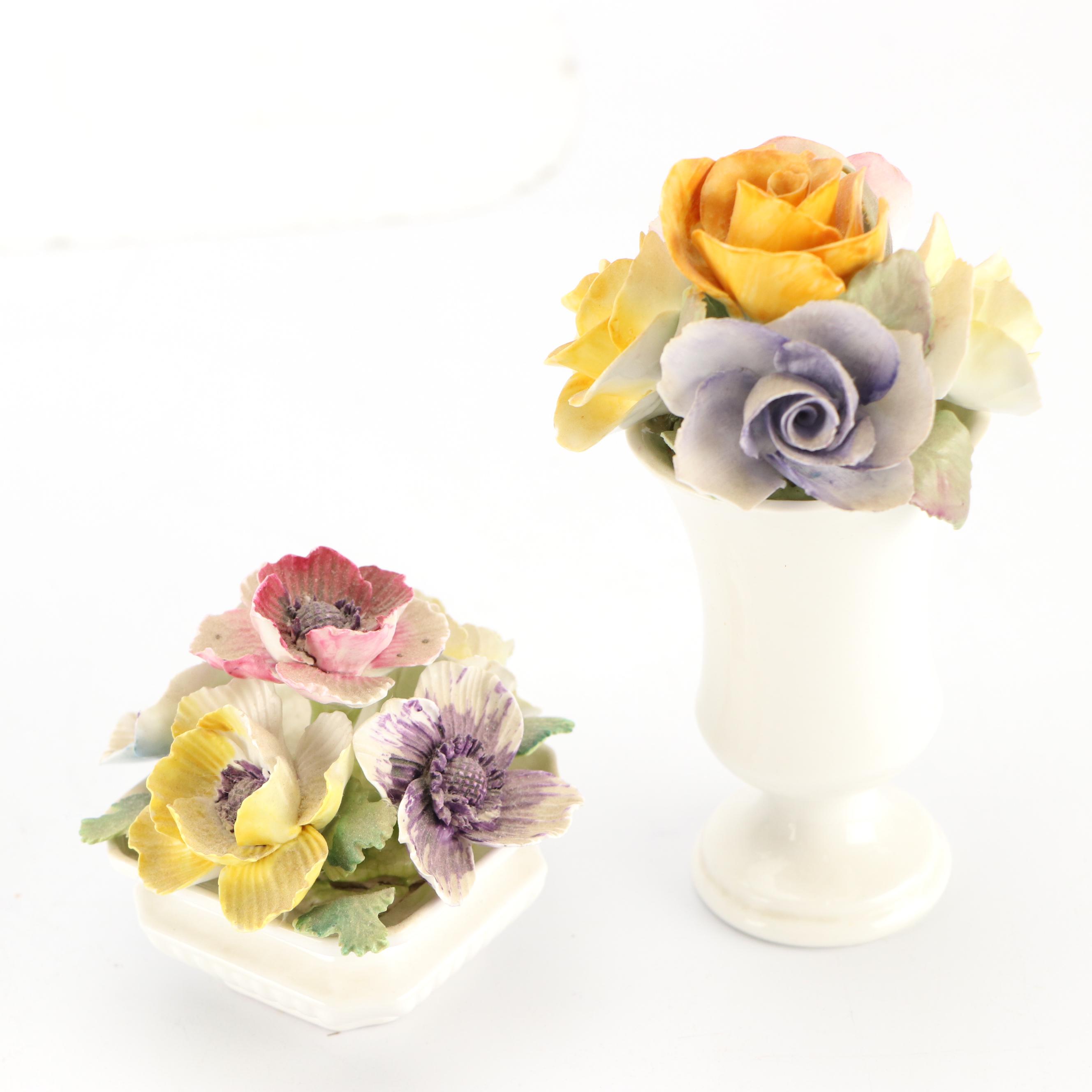 Capodimonte Porcelain Flowers with British Bone China Bouquets