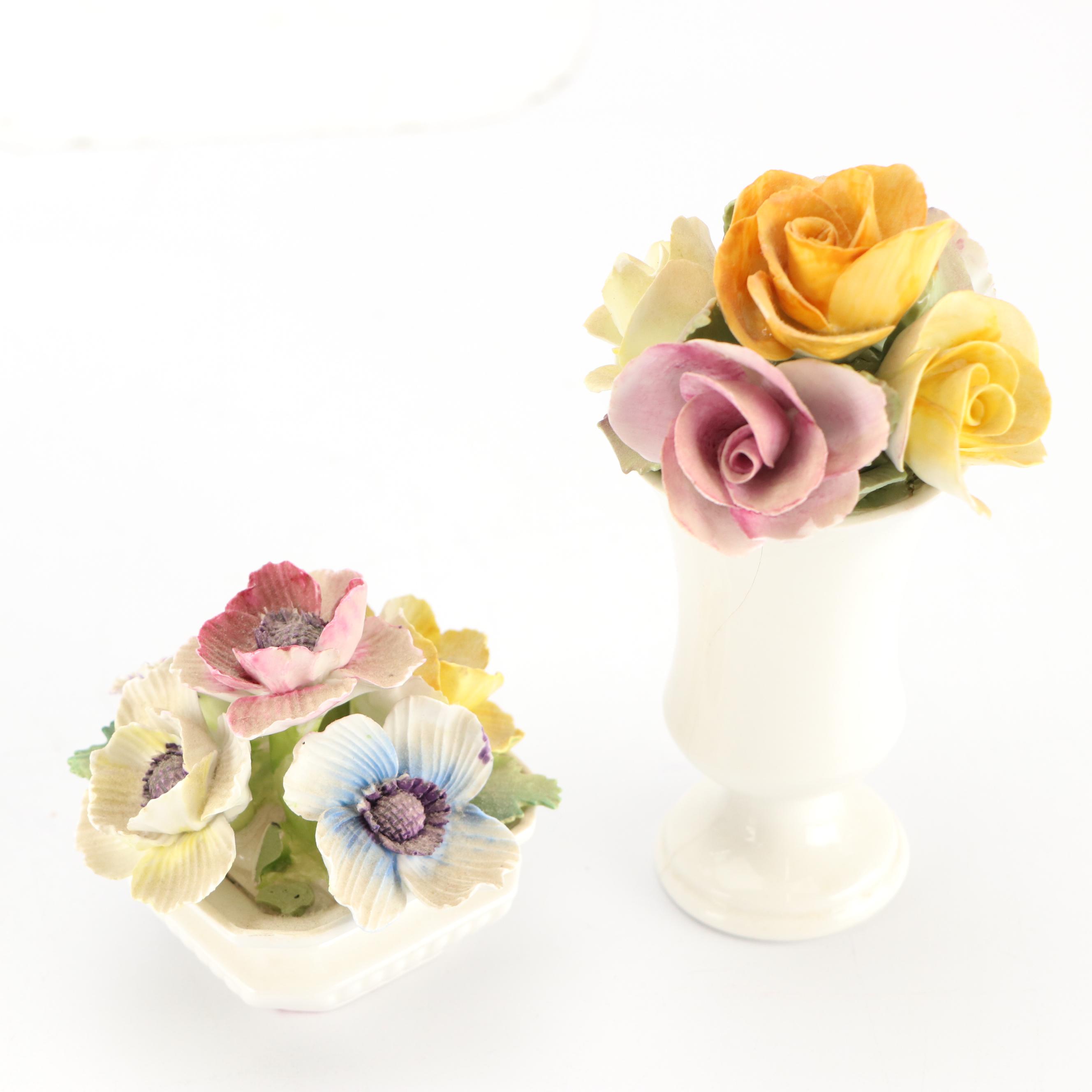 Capodimonte Porcelain Flowers with British Bone China Bouquets
