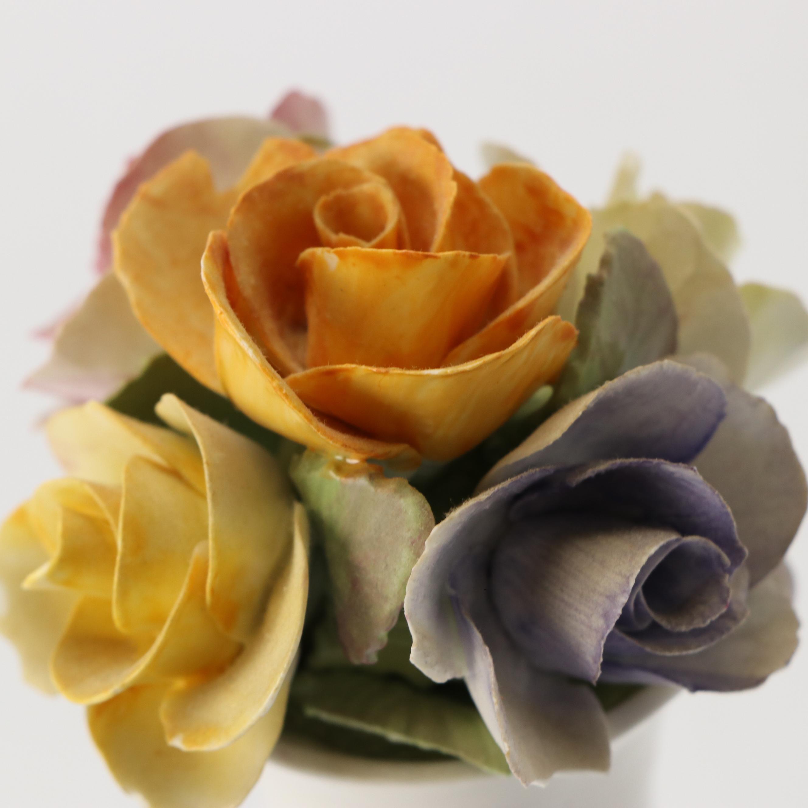 Capodimonte Porcelain Flowers with British Bone China Bouquets