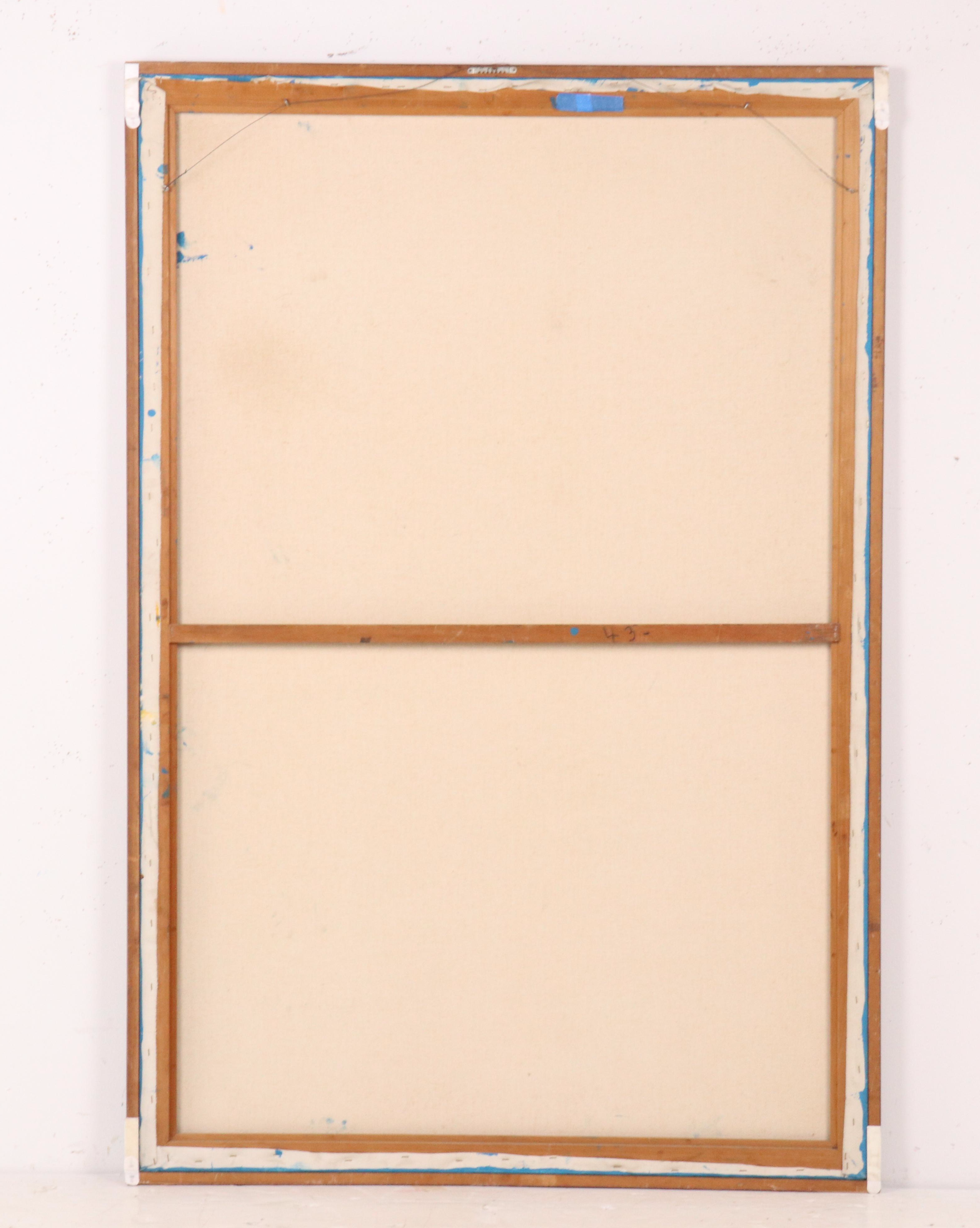 Carlo of Hollywood Oil Painting of Abstracted Sailboats, Mid-20th Century