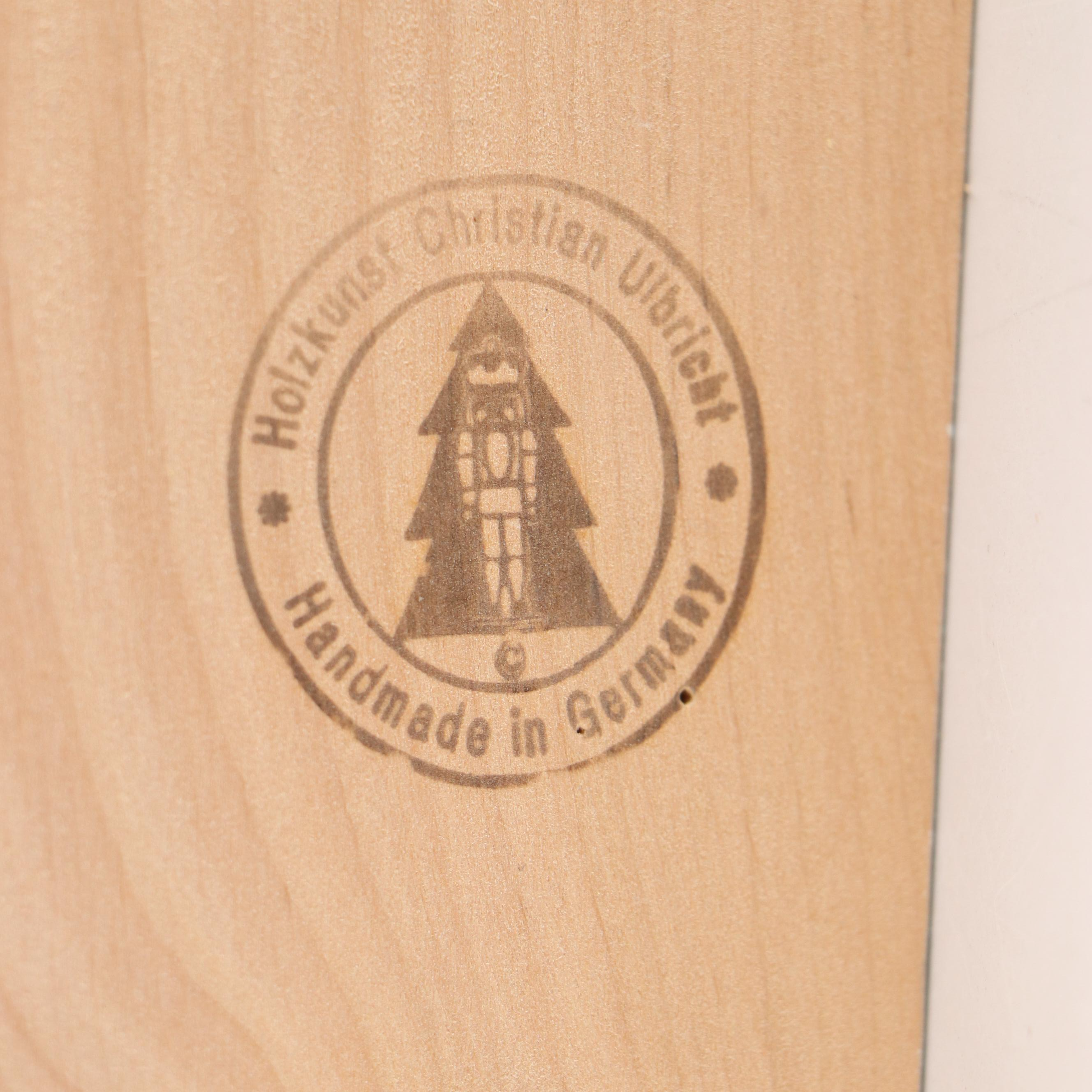 Christian Ulbricht Handcrafted Wooden Santa and Reindeer Nutcracker