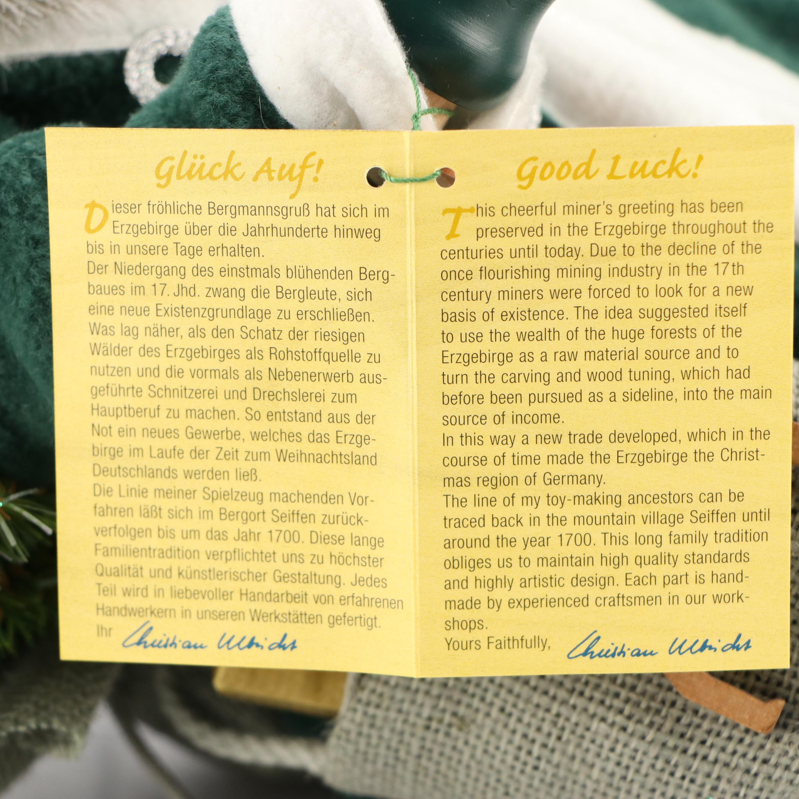 Christian Ulbricht Handcrafted Wooden Santa and Reindeer Nutcracker