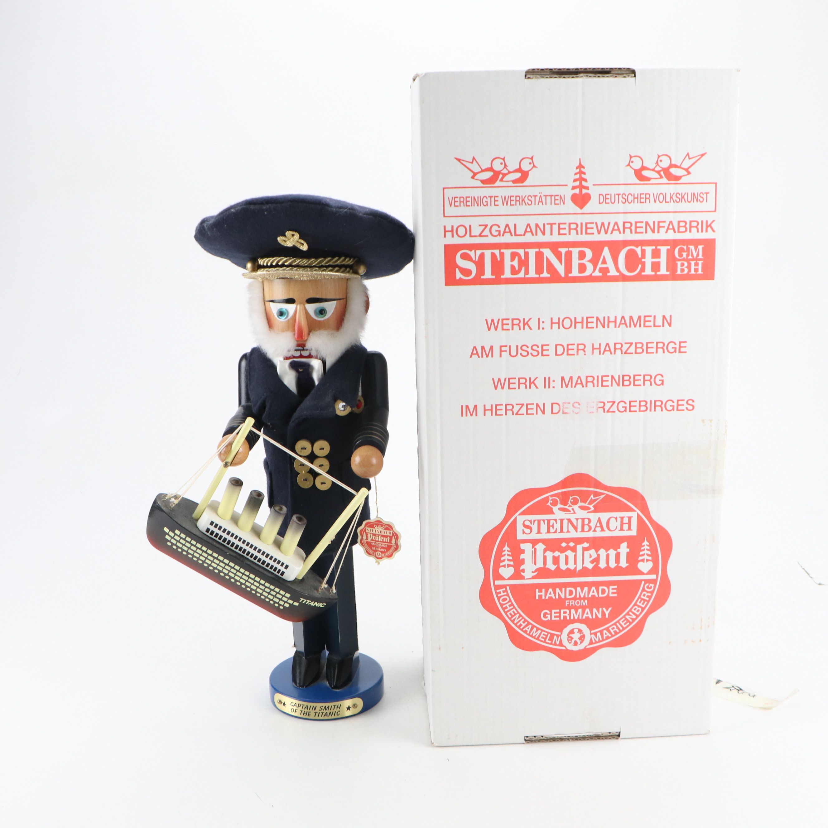 Artist Signed Steinbach "Captain Smith of the Titanic" Wooden Nutcracker, 1998