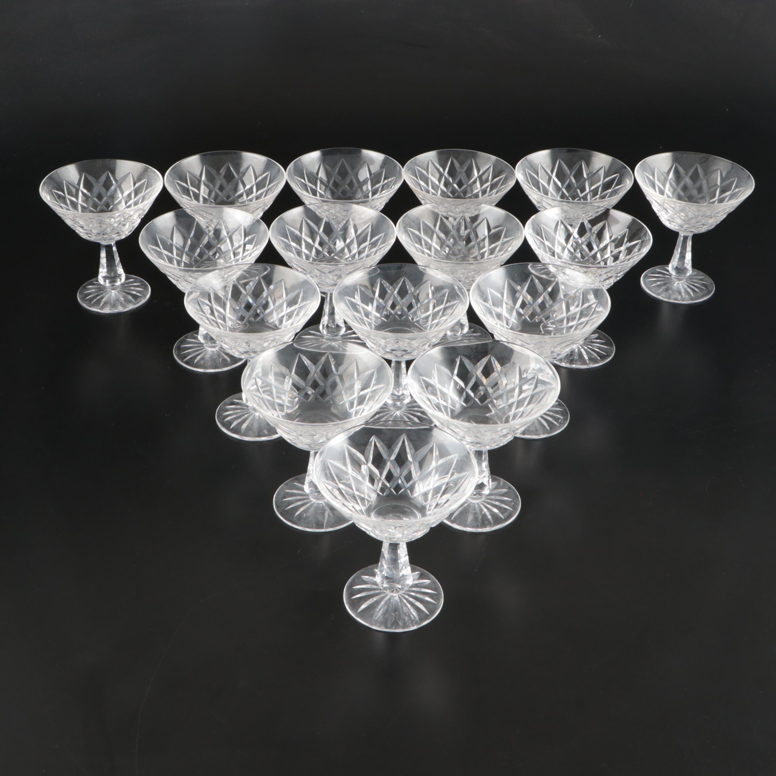 Waterford "Lismore" Crystal Short Martini Glasses