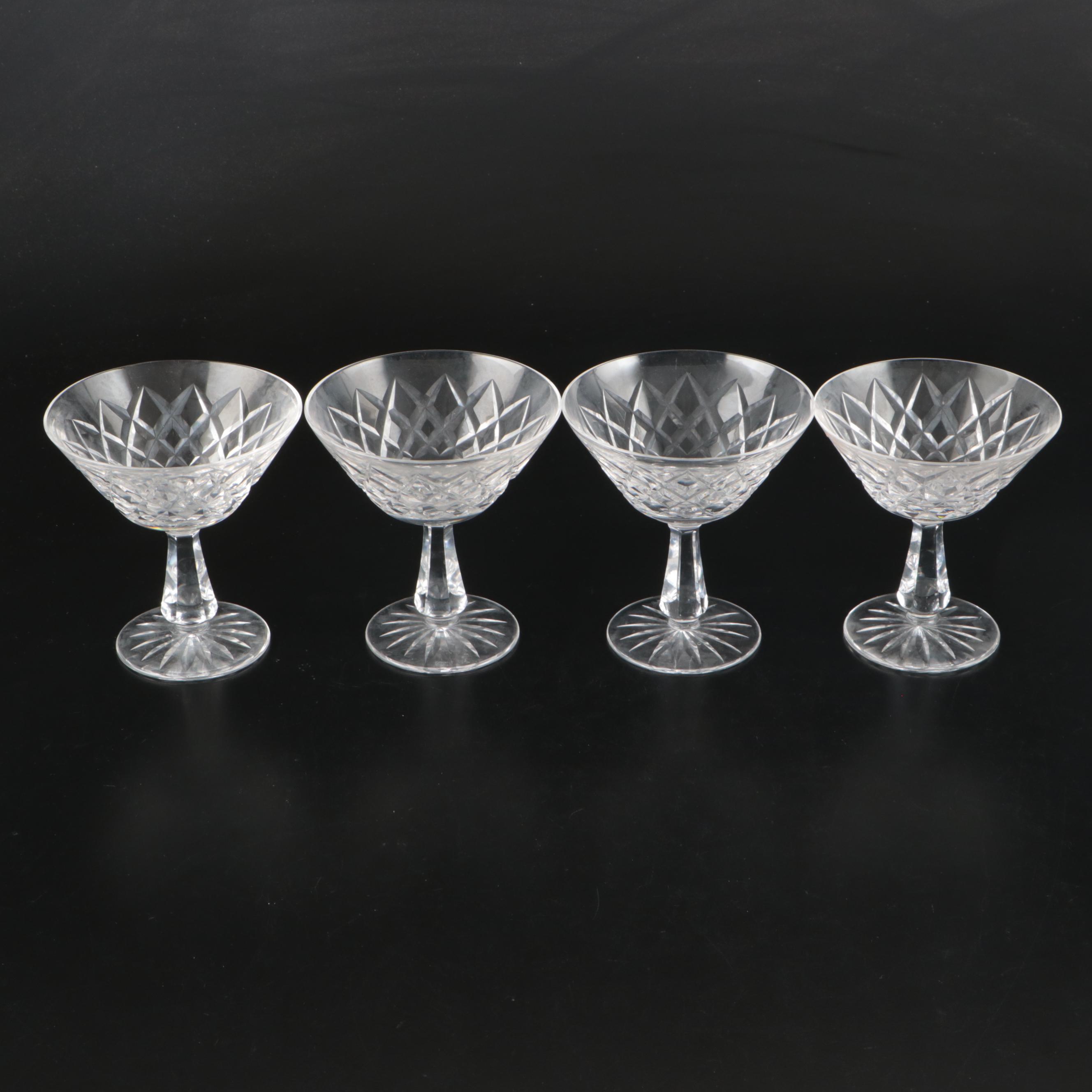 Waterford "Lismore" Crystal Short Martini Glasses
