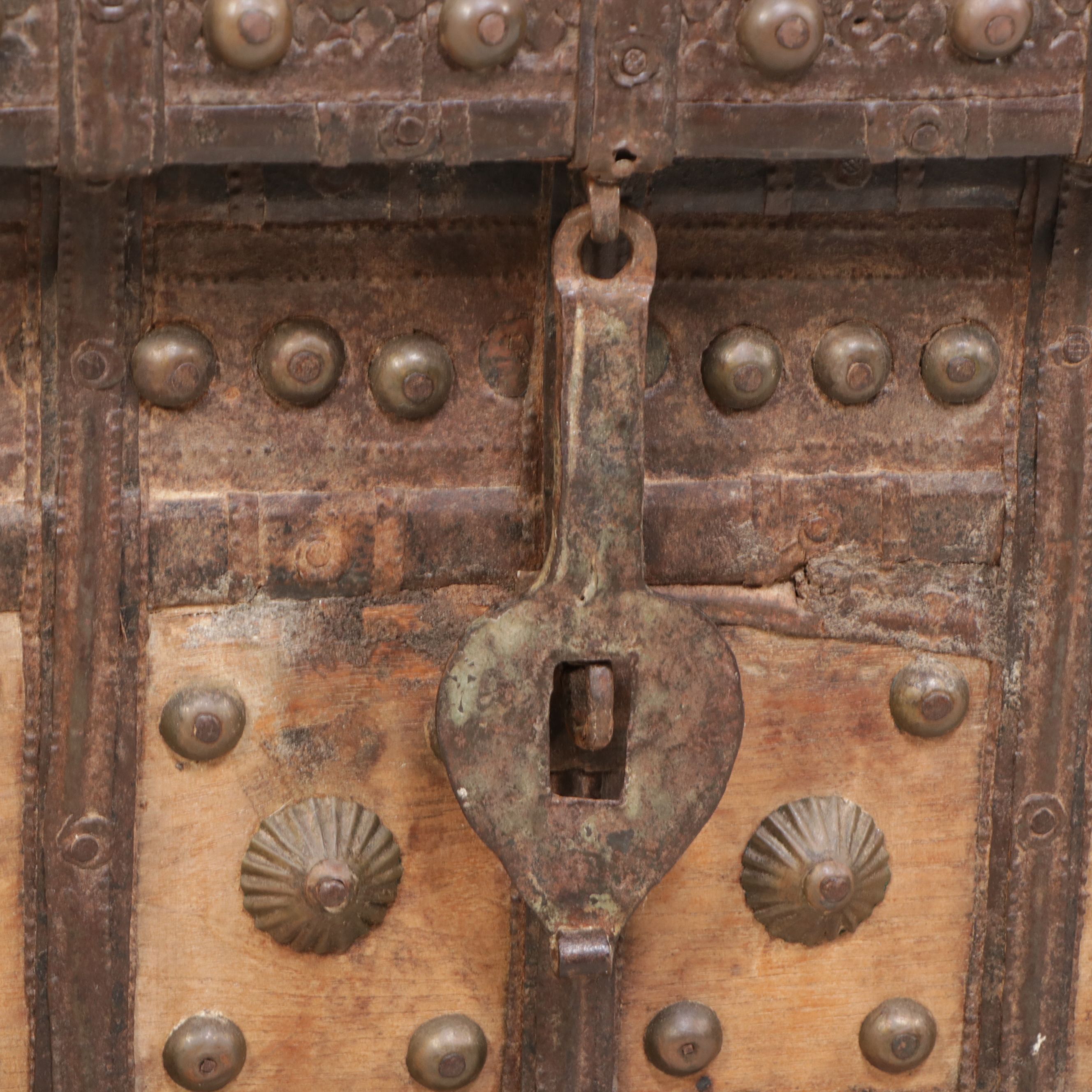 Anglo-Indian Iron Bound Wood Dowry Chest