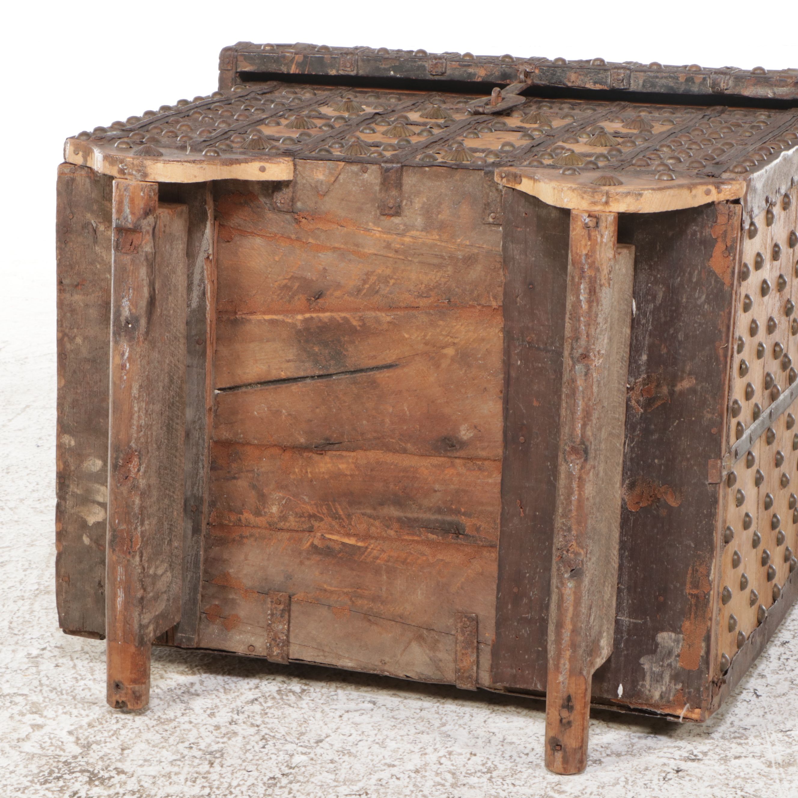 Anglo-Indian Iron Bound Wood Dowry Chest