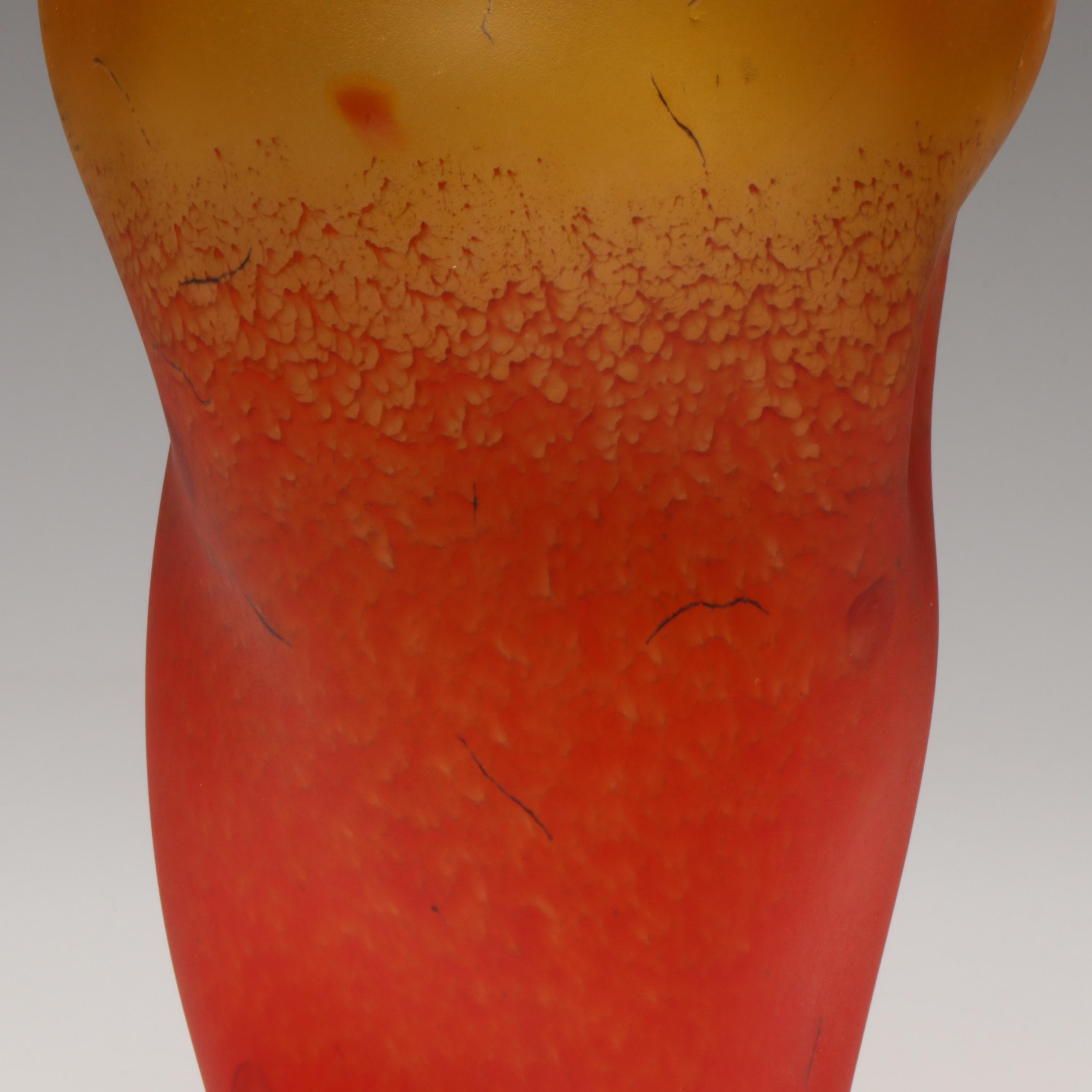 Curtis Brock Glass Freeform Art Glass Vase