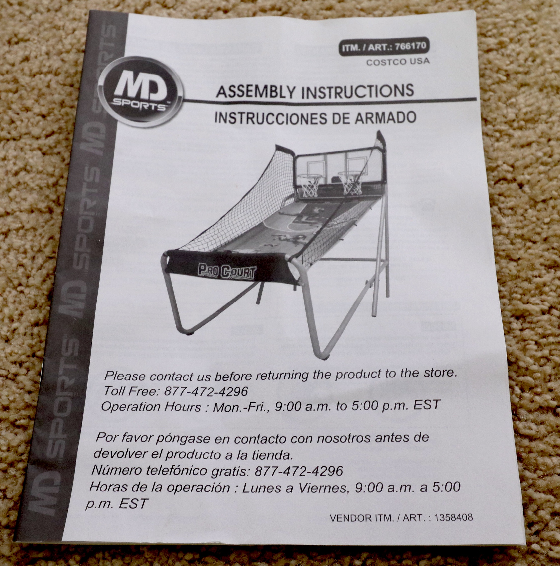 MD Sports Pro Court Advanced 2-Player Electronic Basketball Game