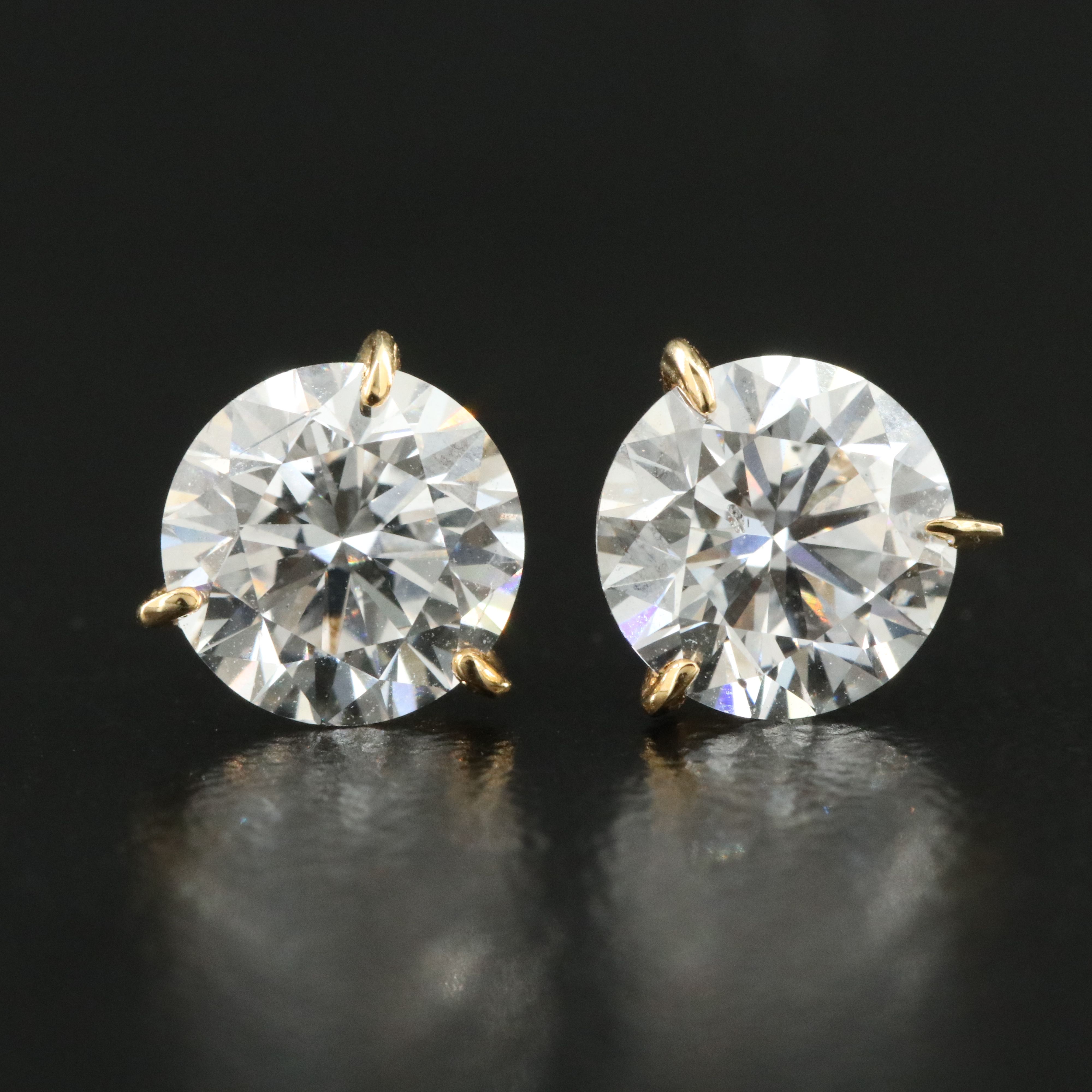 14K 2.00 CTW Lab Grown Diamond Solitaire Stud Earrings