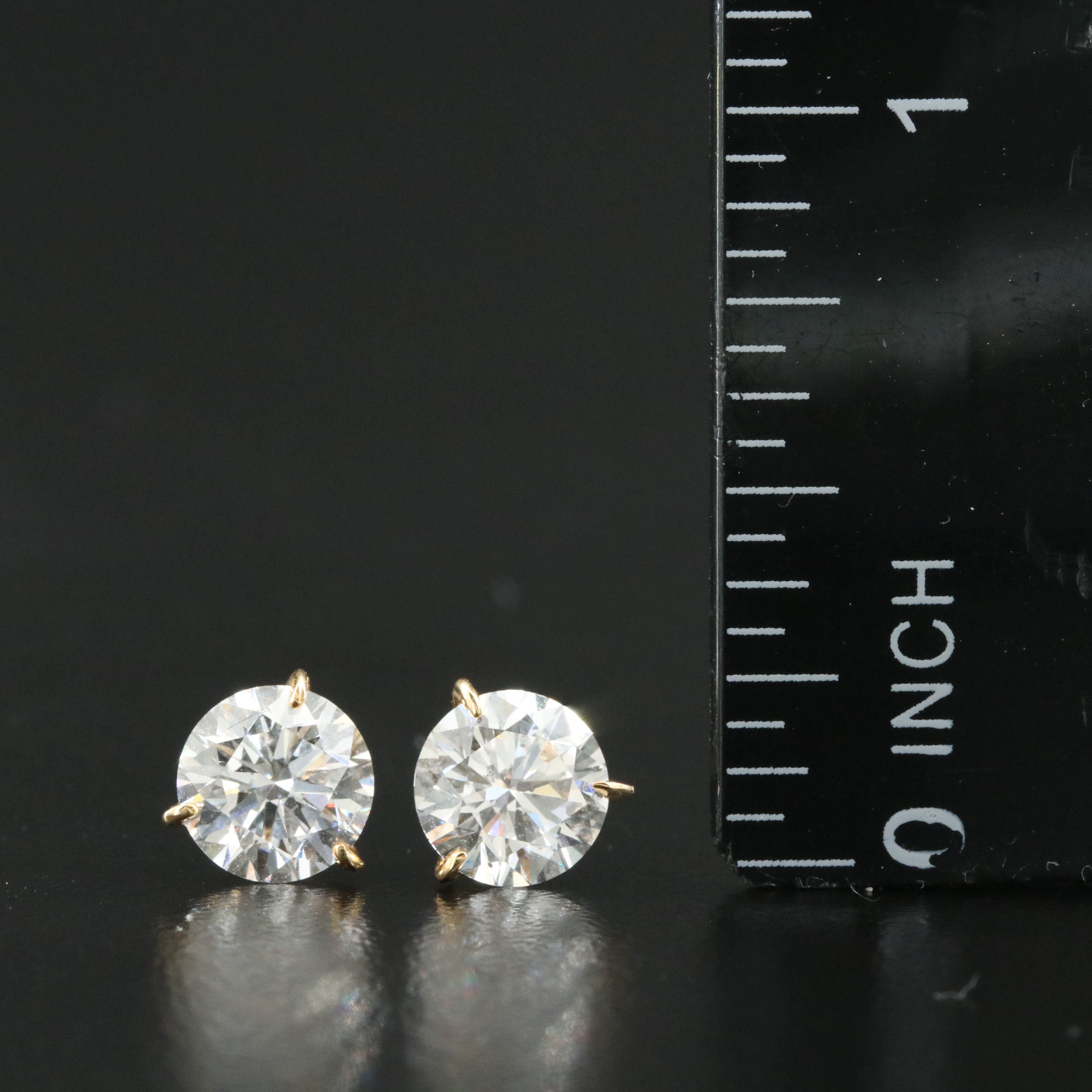 14K 2.00 CTW Lab Grown Diamond Solitaire Stud Earrings