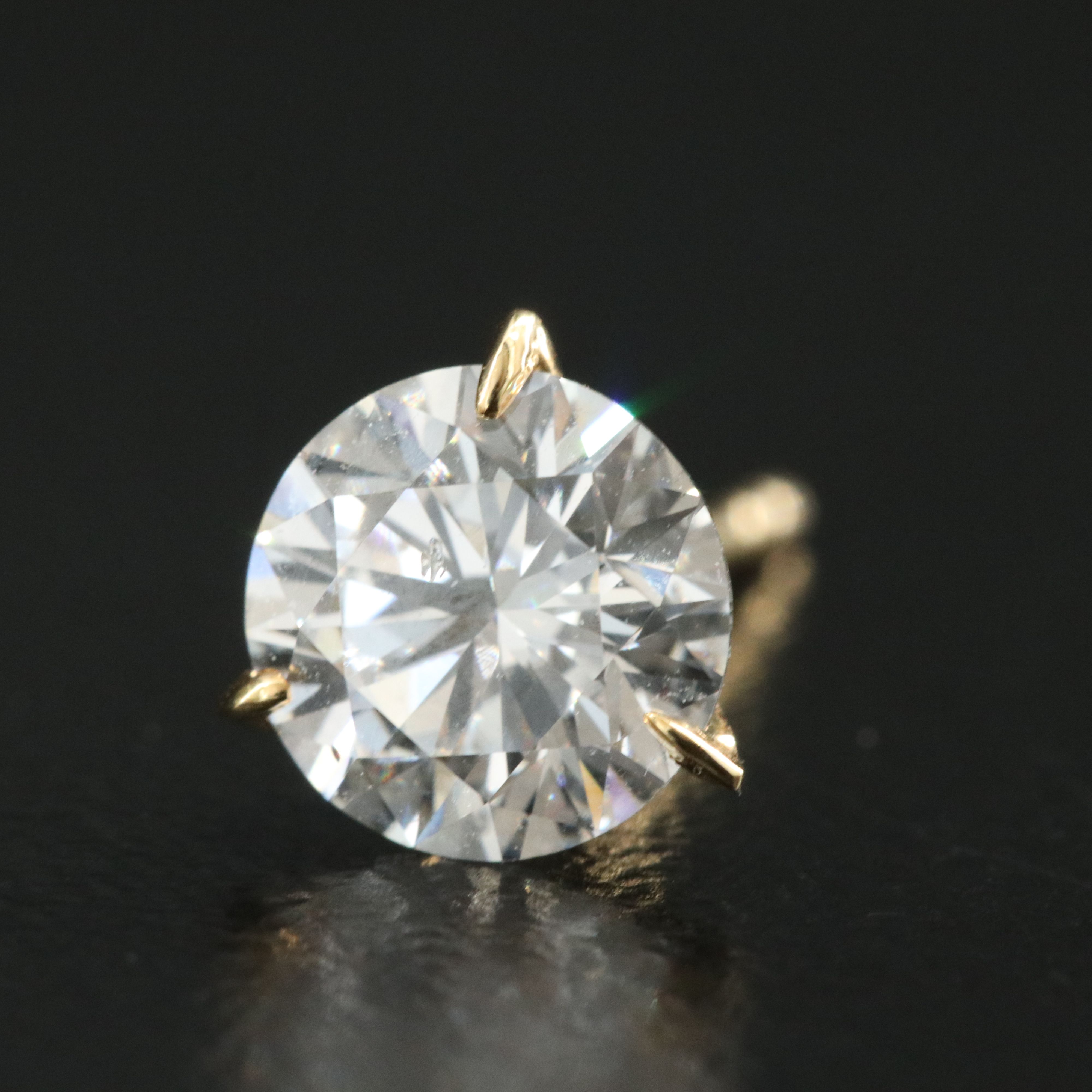 14K 2.00 CTW Lab Grown Diamond Solitaire Stud Earrings