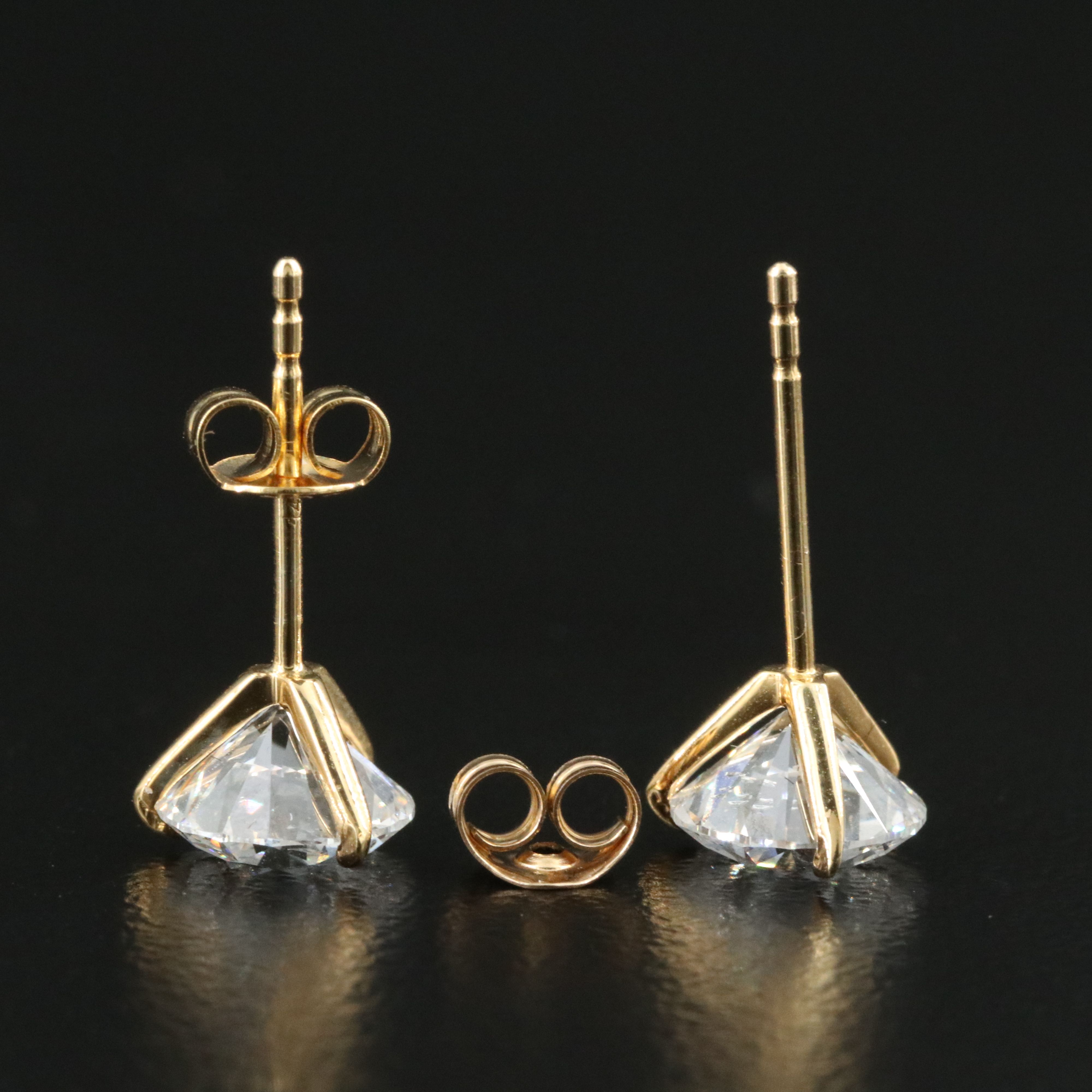 14K 2.00 CTW Lab Grown Diamond Solitaire Stud Earrings