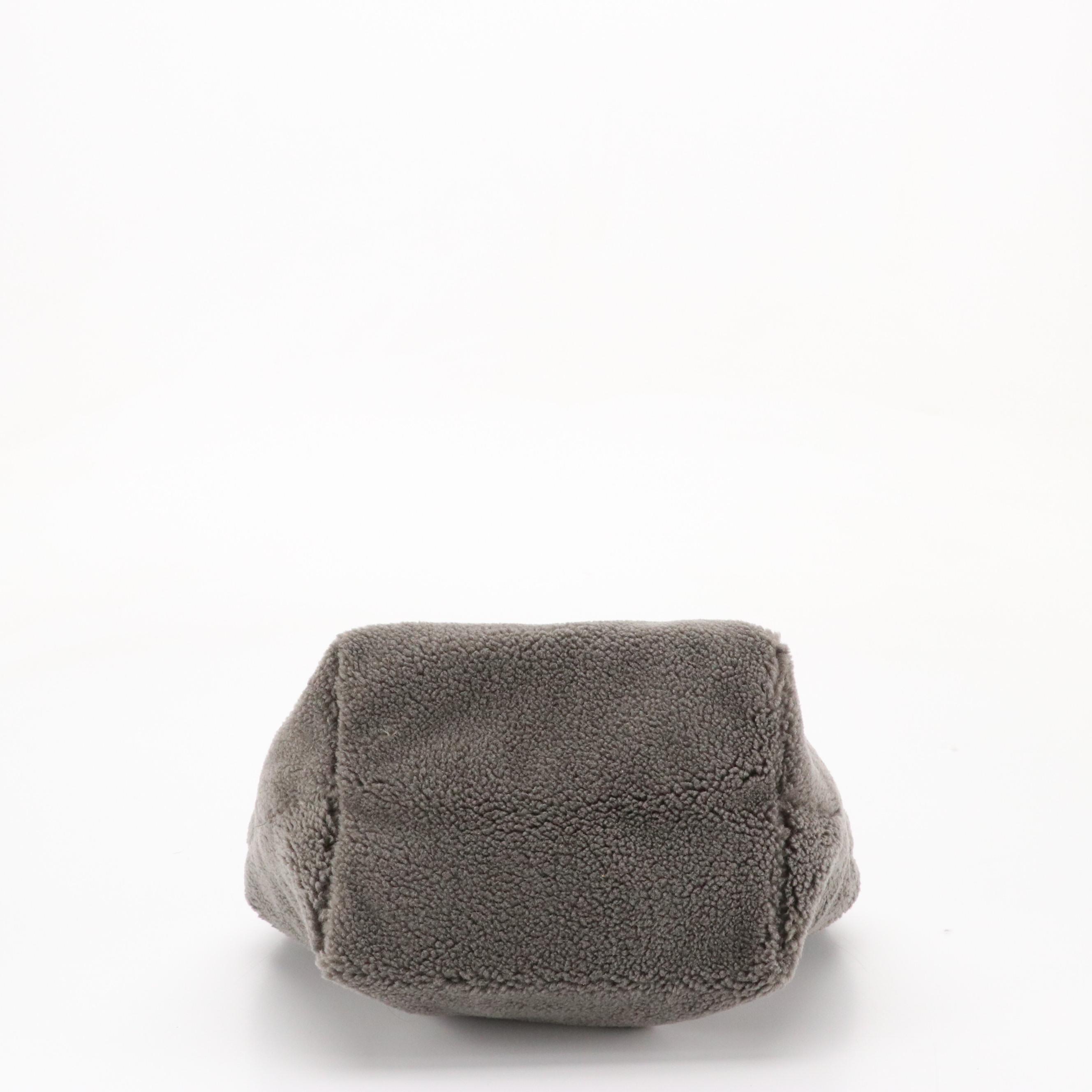 Prada Promotional Signature Fleece Handbag in Grey/White