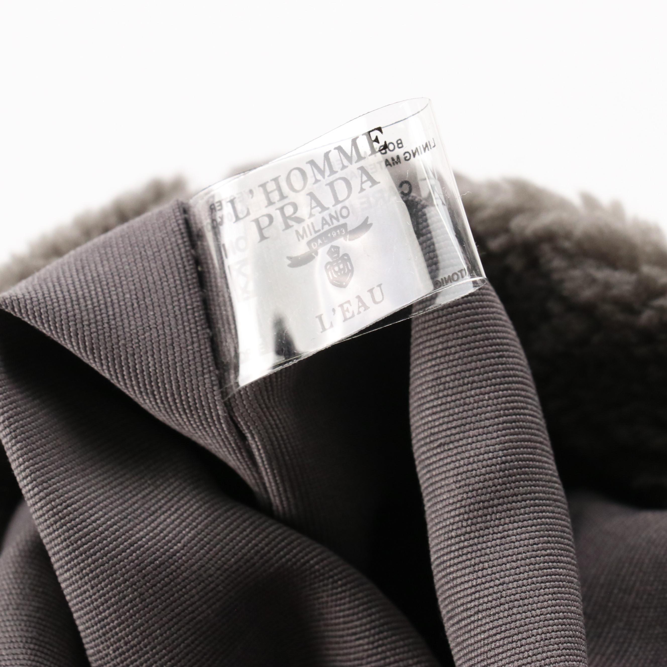 Prada Promotional Signature Fleece Handbag in Grey/White