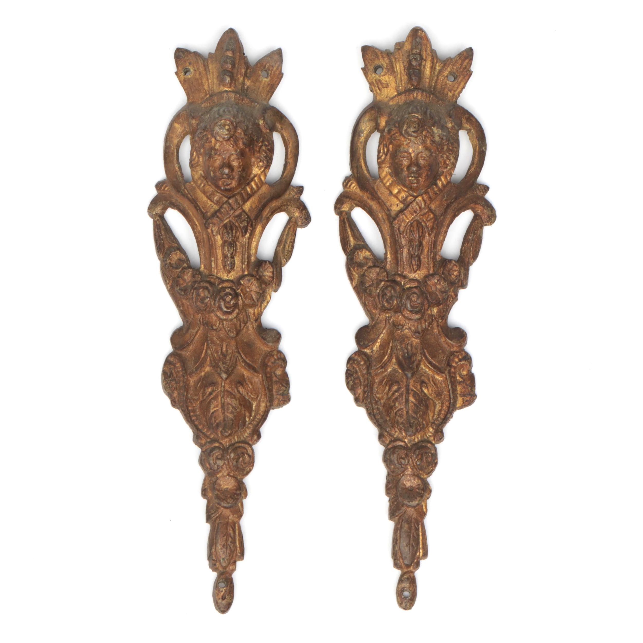 French Style Brass Furniture Pediments