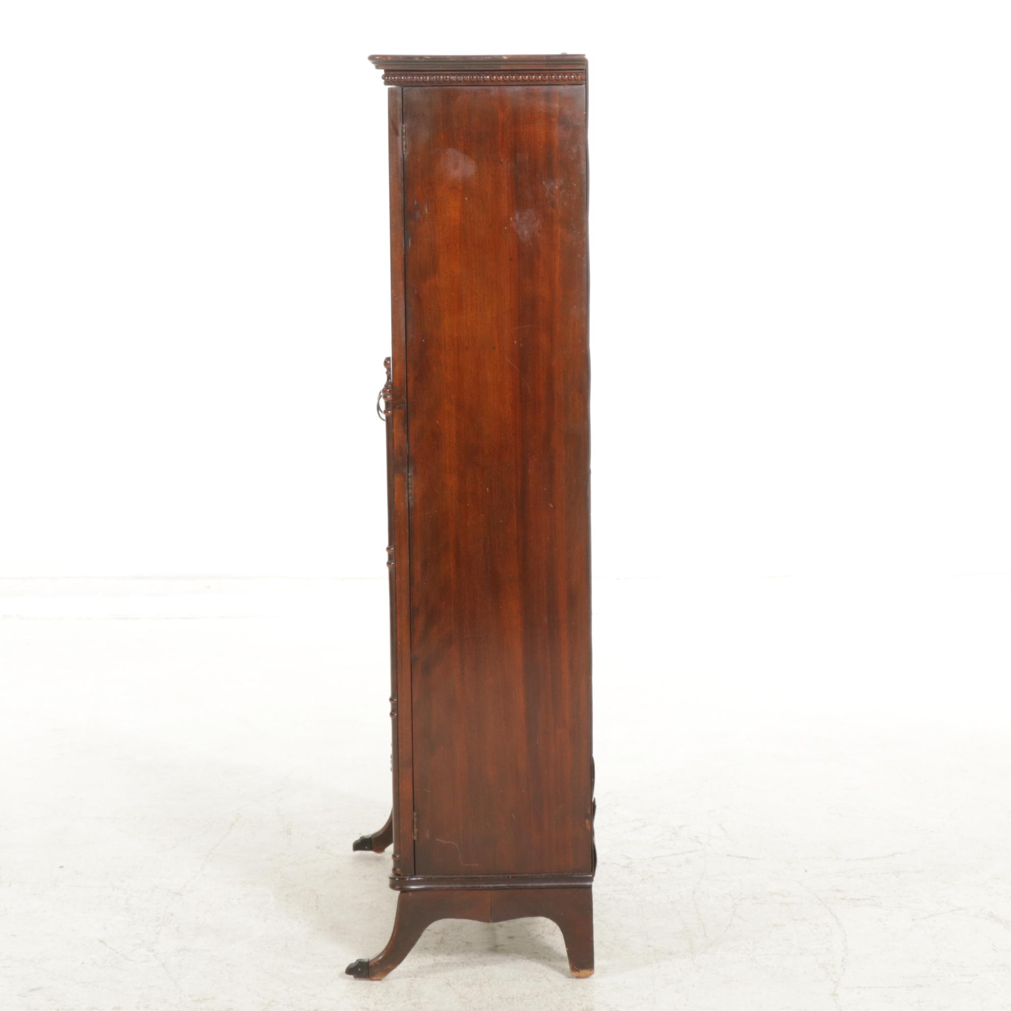Mahogany Glass Front Bookcase, Early to Mid-20th Century