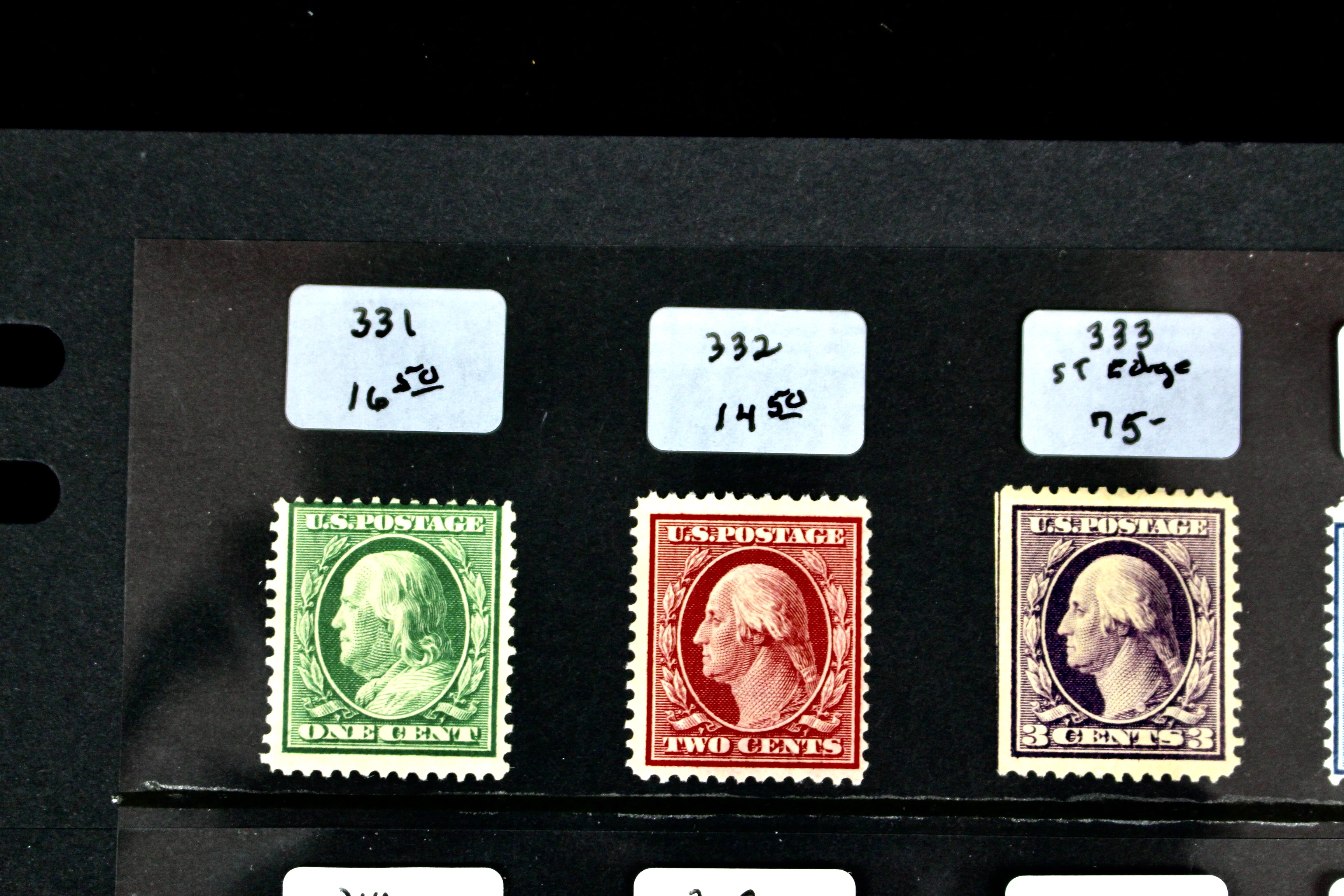 Thirty Early MNH U.S. Washington/Franklin Stamps