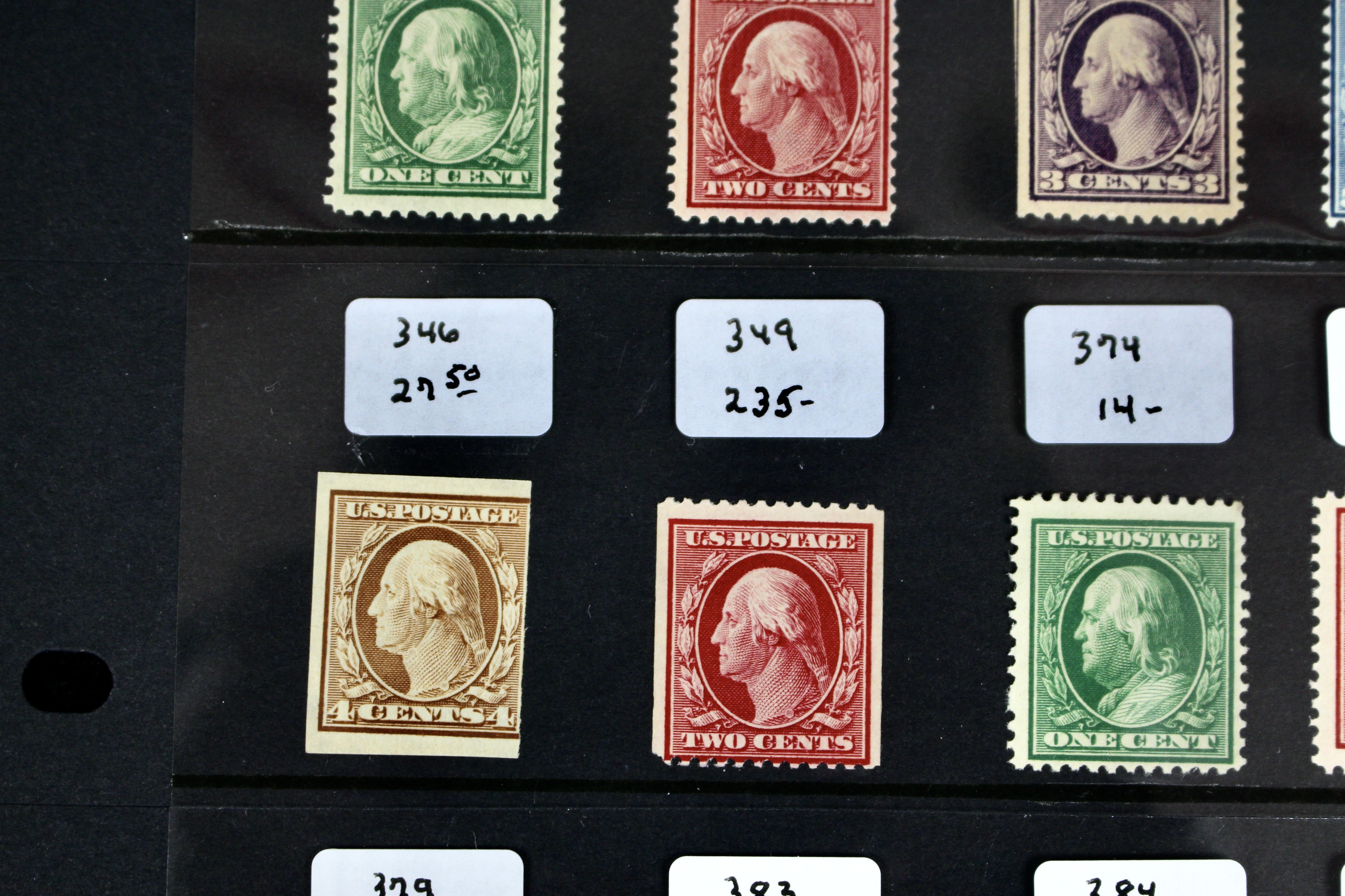 Thirty Early MNH U.S. Washington/Franklin Stamps