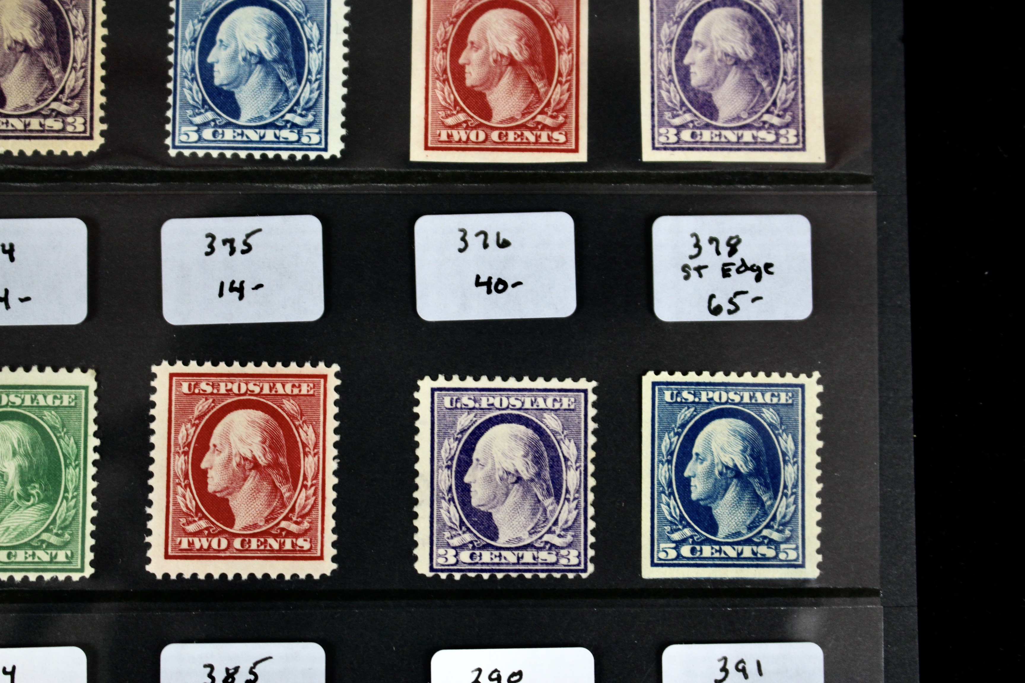 Thirty Early MNH U.S. Washington/Franklin Stamps